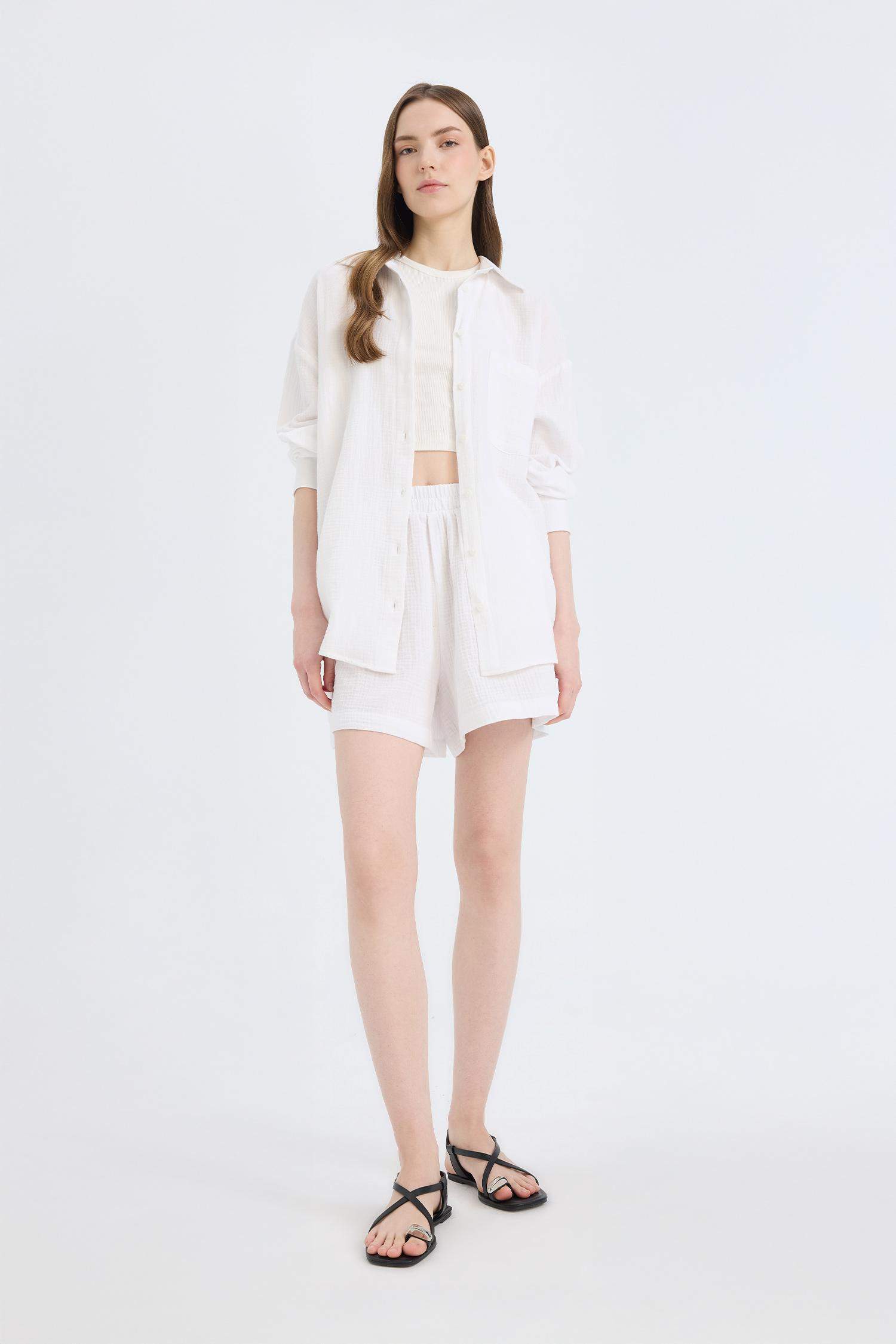 Regular Fit шорты из муслина на резинке