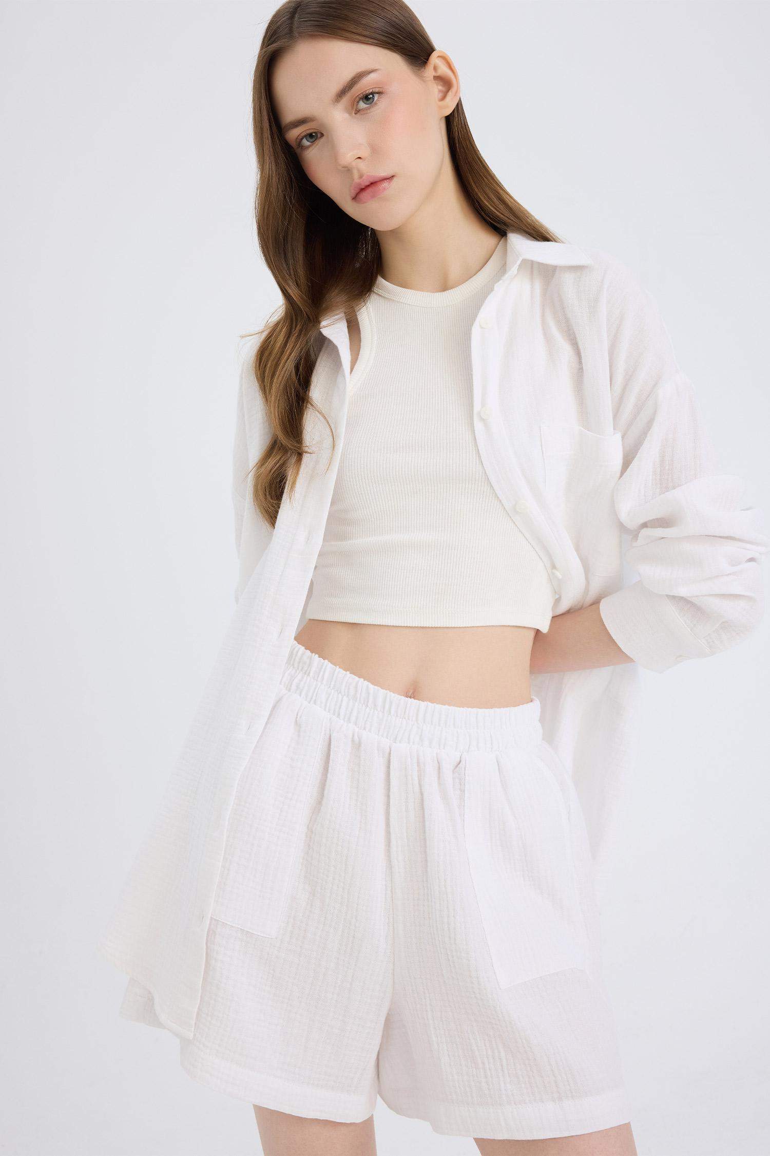 Regular Fit шорты из муслина на резинке