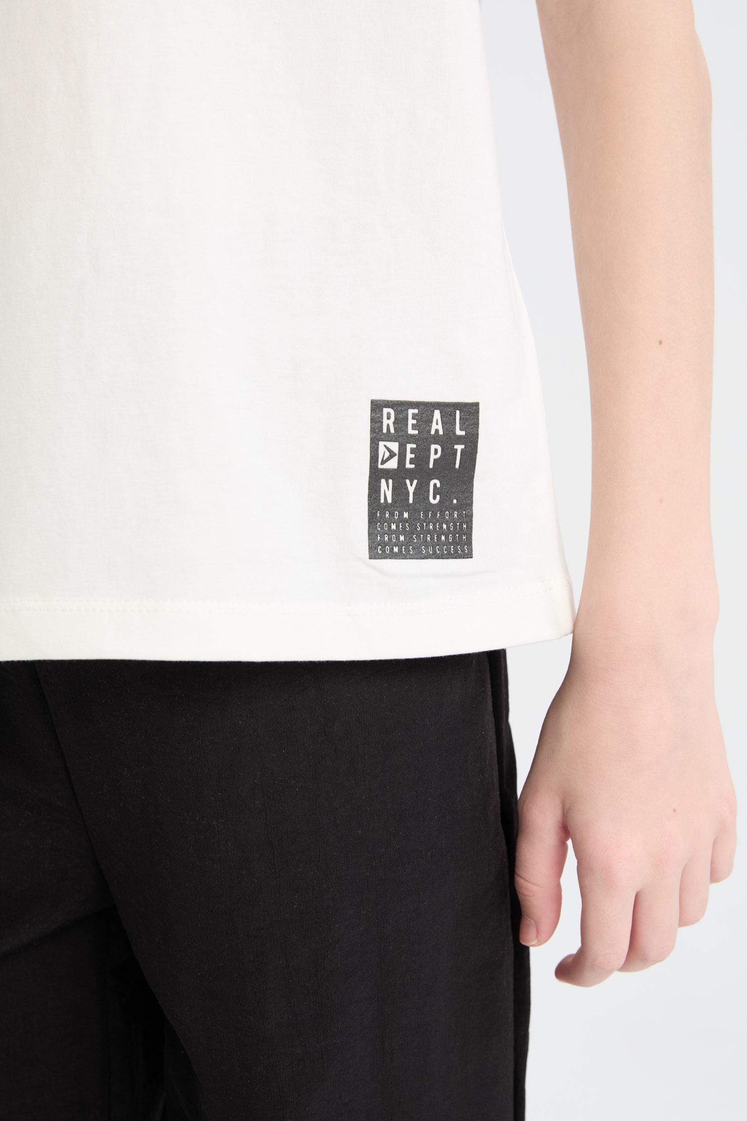 T-shirt imprimé au dos à col rond pour garçon