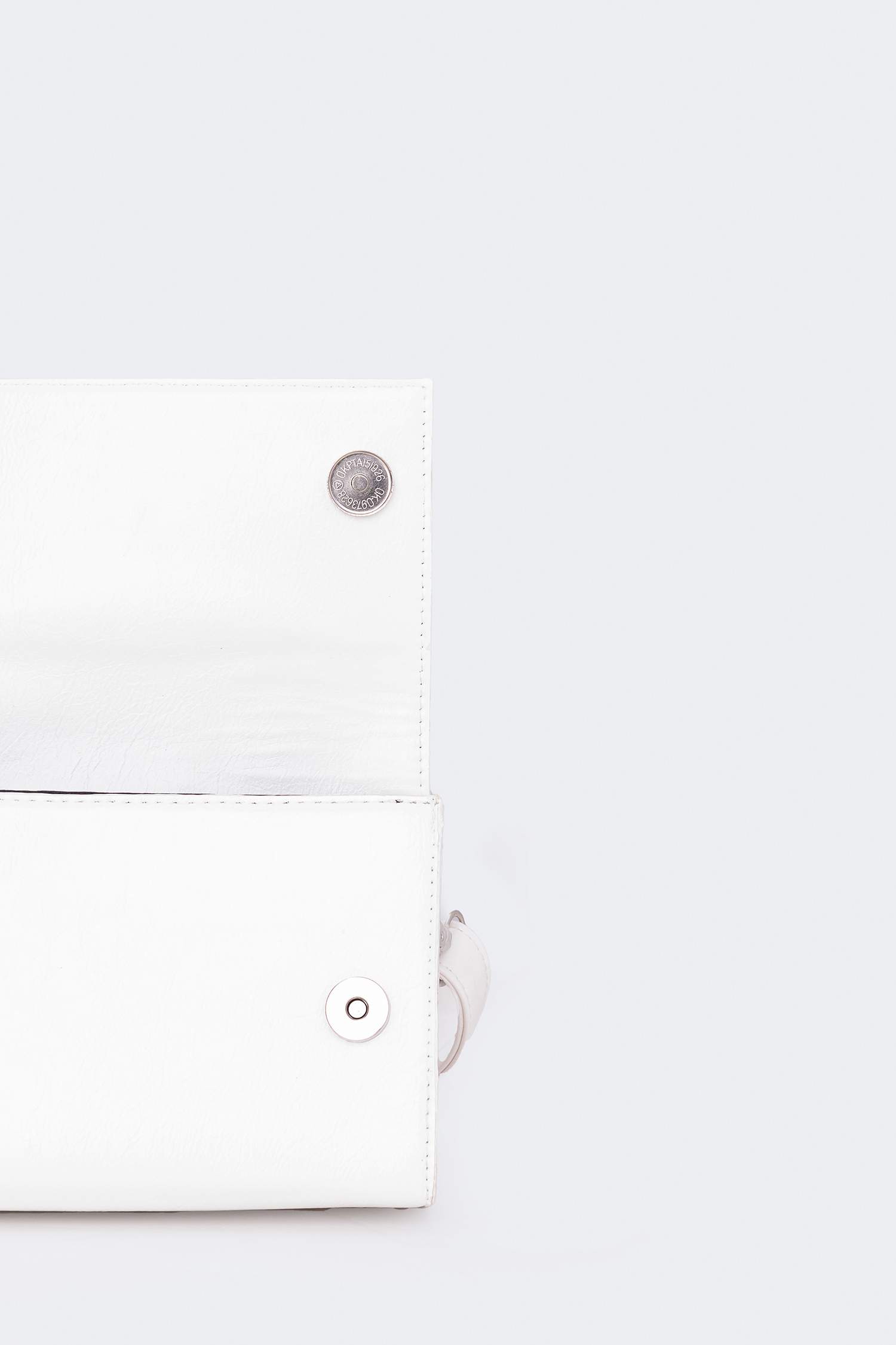 Woman Double Buckled Faux Leather Shoulder Bag