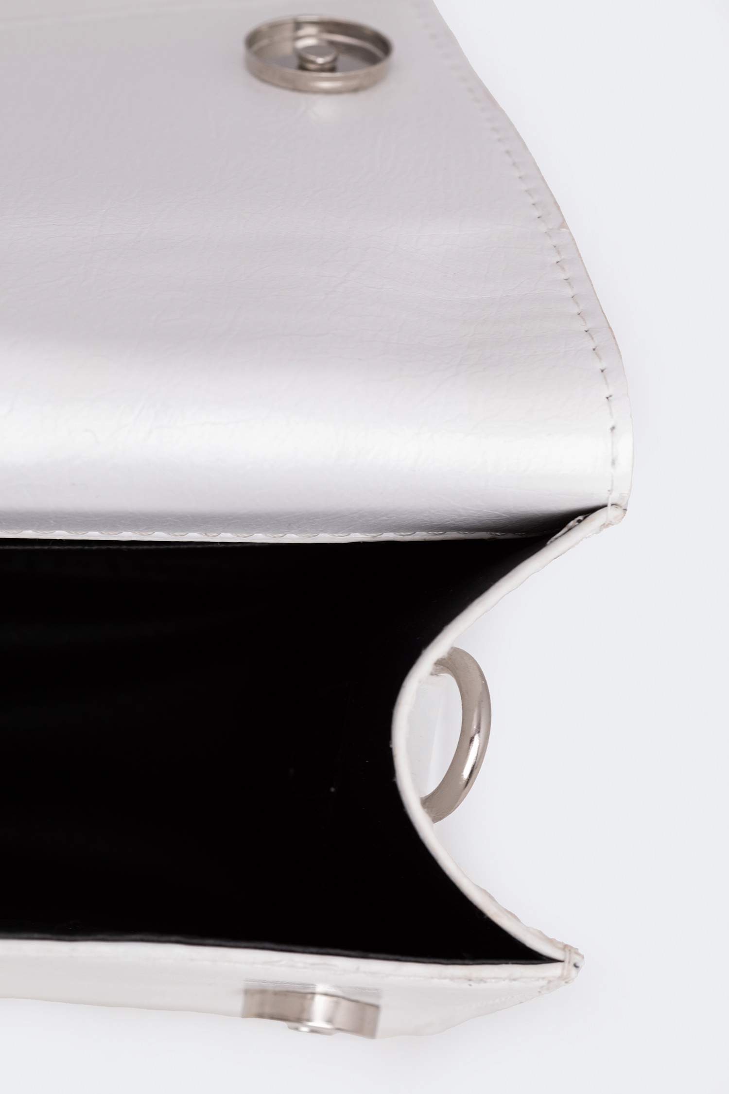 Woman Double Buckled Faux Leather Shoulder Bag