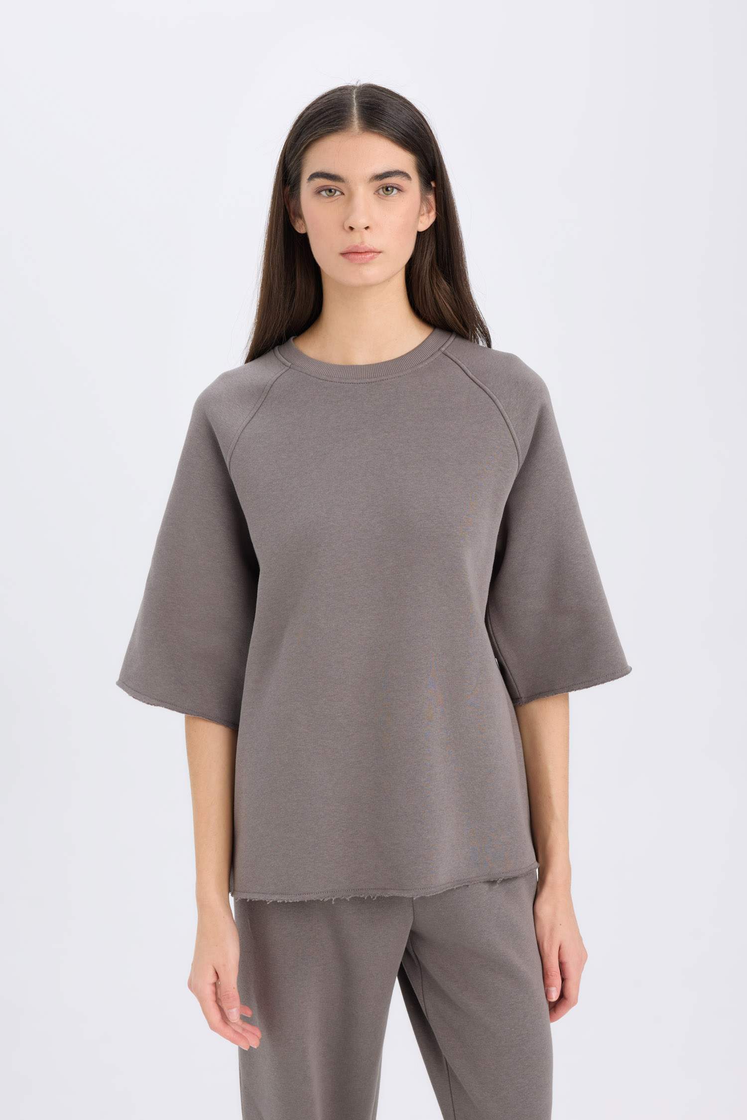 Oversize Fit Crew Neck Casual Sweatshirt