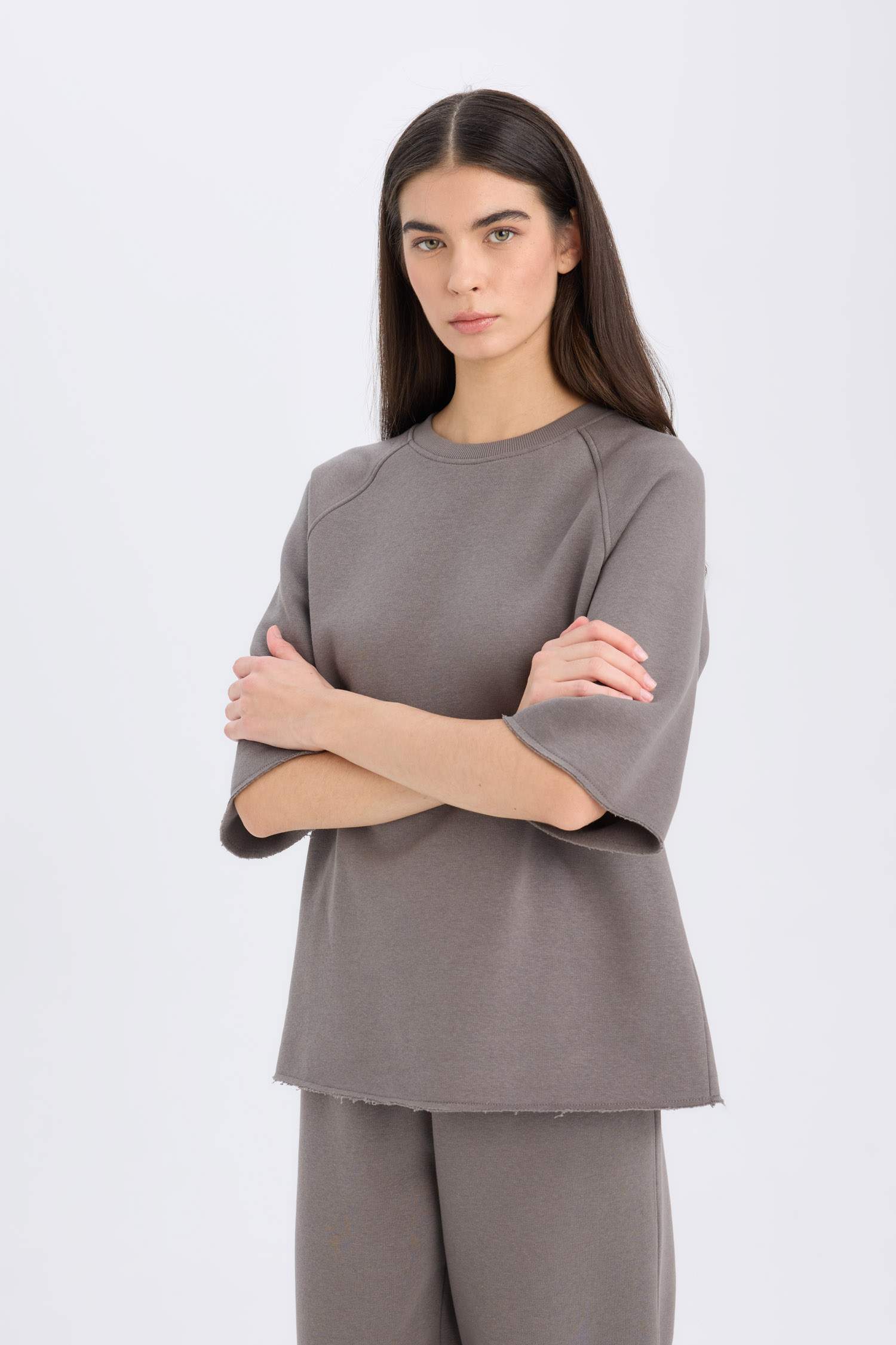 Oversize Fit Crew Neck Casual Sweatshirt