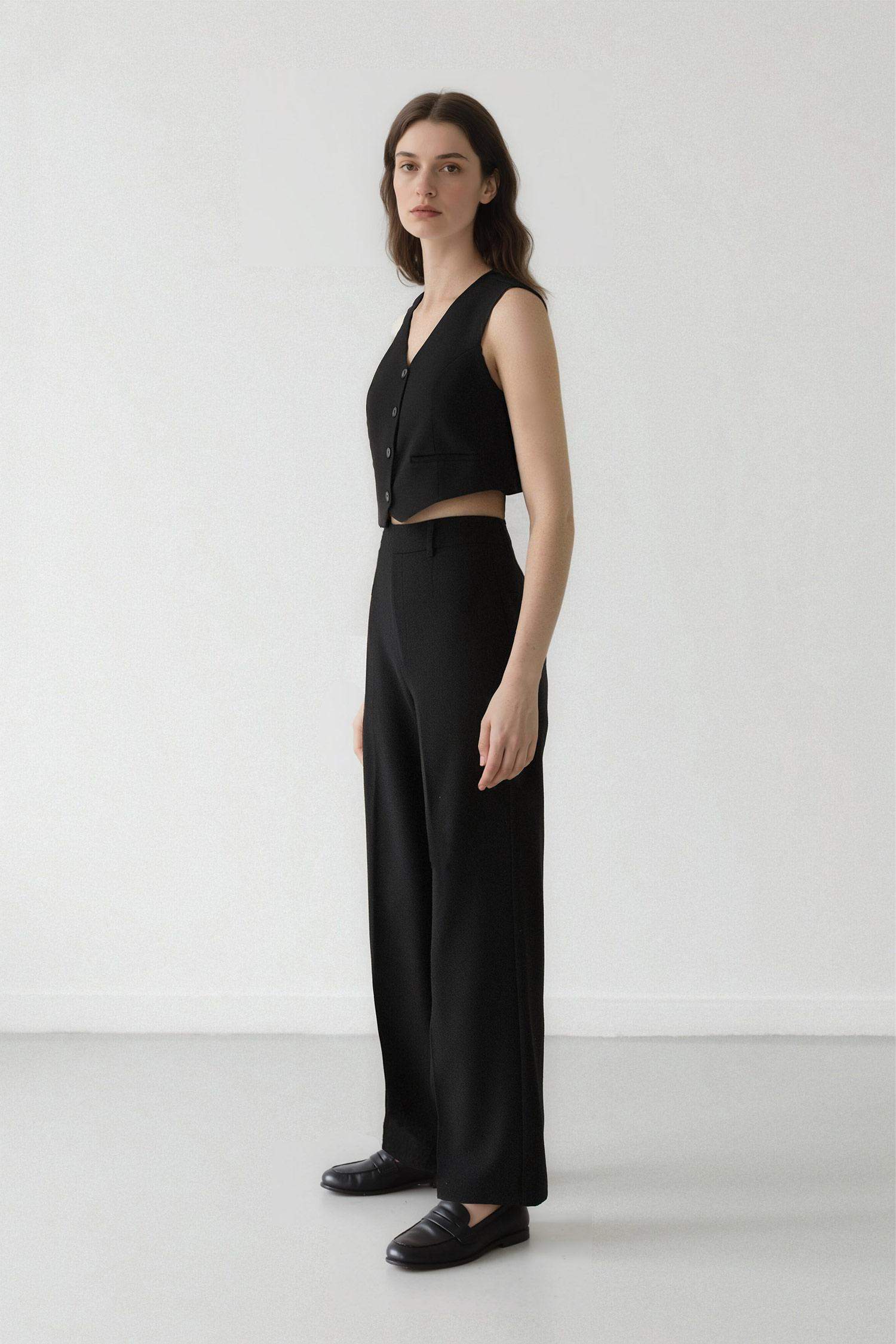 Palazzo High Waist Crepe Fabric Classic Trousers