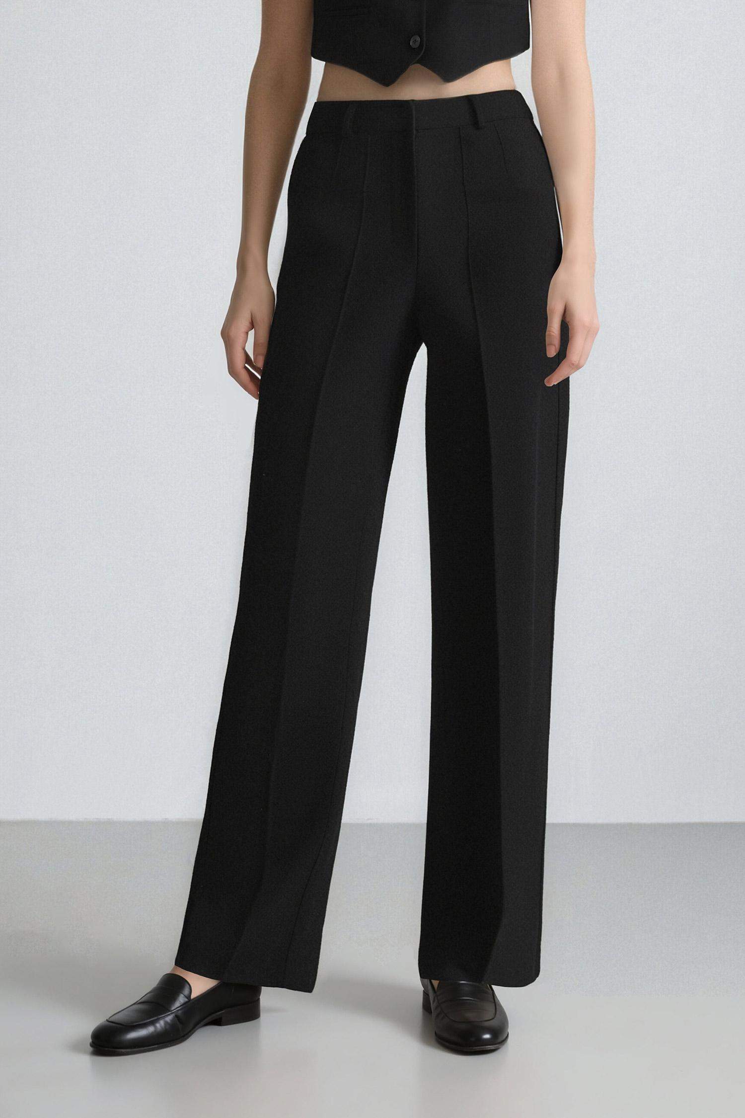 Palazzo High Waist Crepe Fabric Classic Trousers