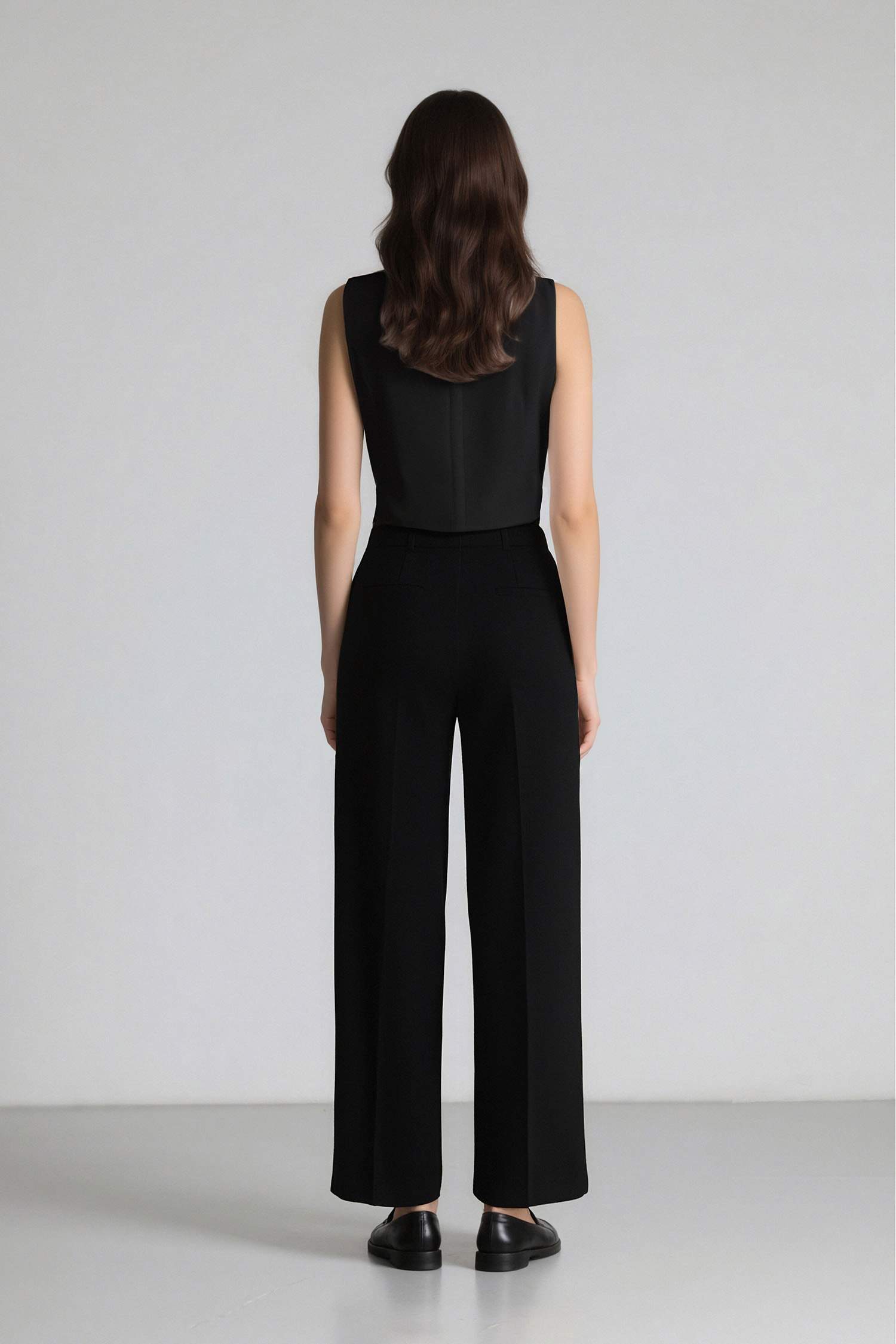 Palazzo High Waist Crepe Fabric Classic Trousers