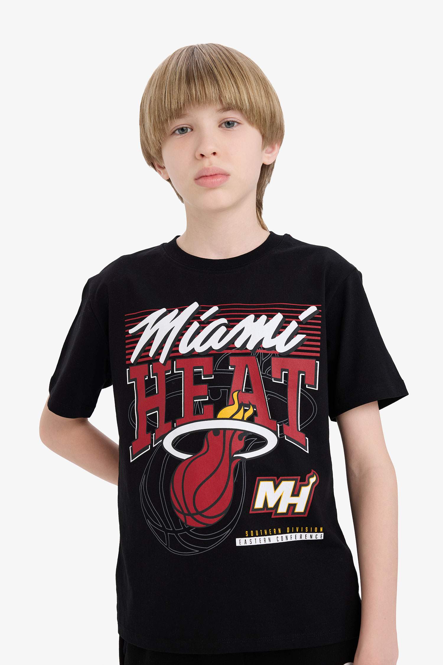 Erkek Çocuk NBA Miami Heat Bisiklet Yaka Kısa Kollu Tişört