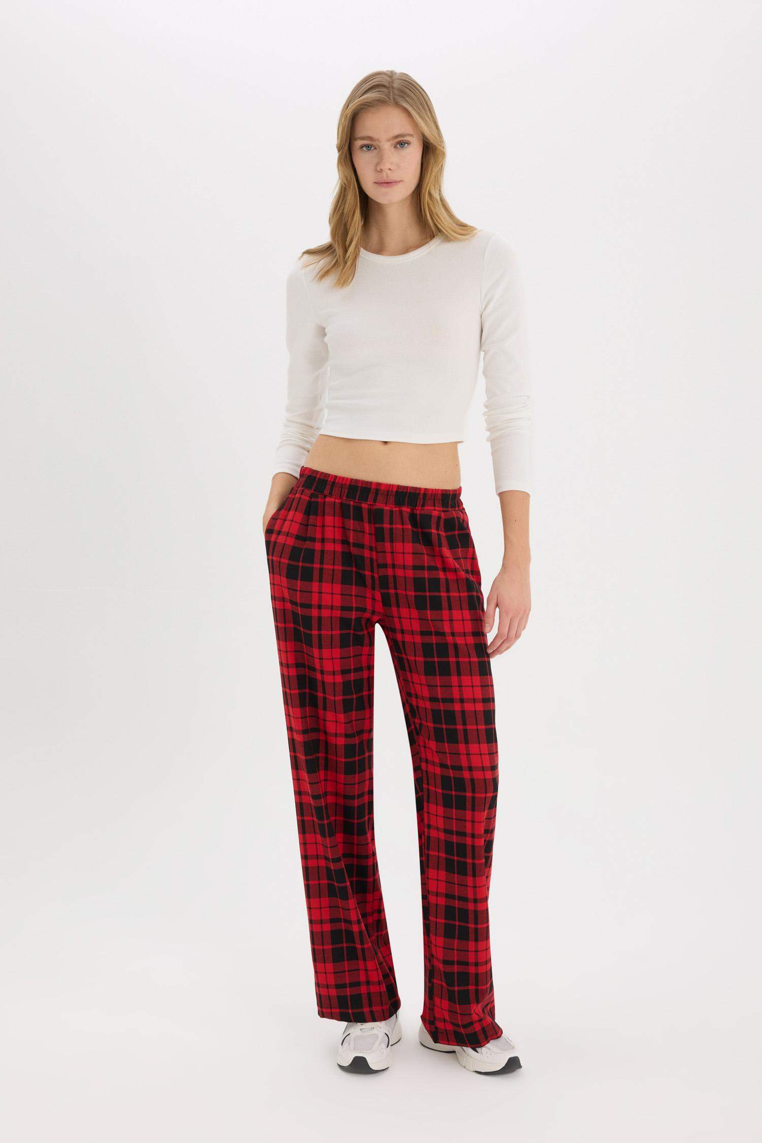 Coool прямой крой в клетку с эластичной талией и карманами