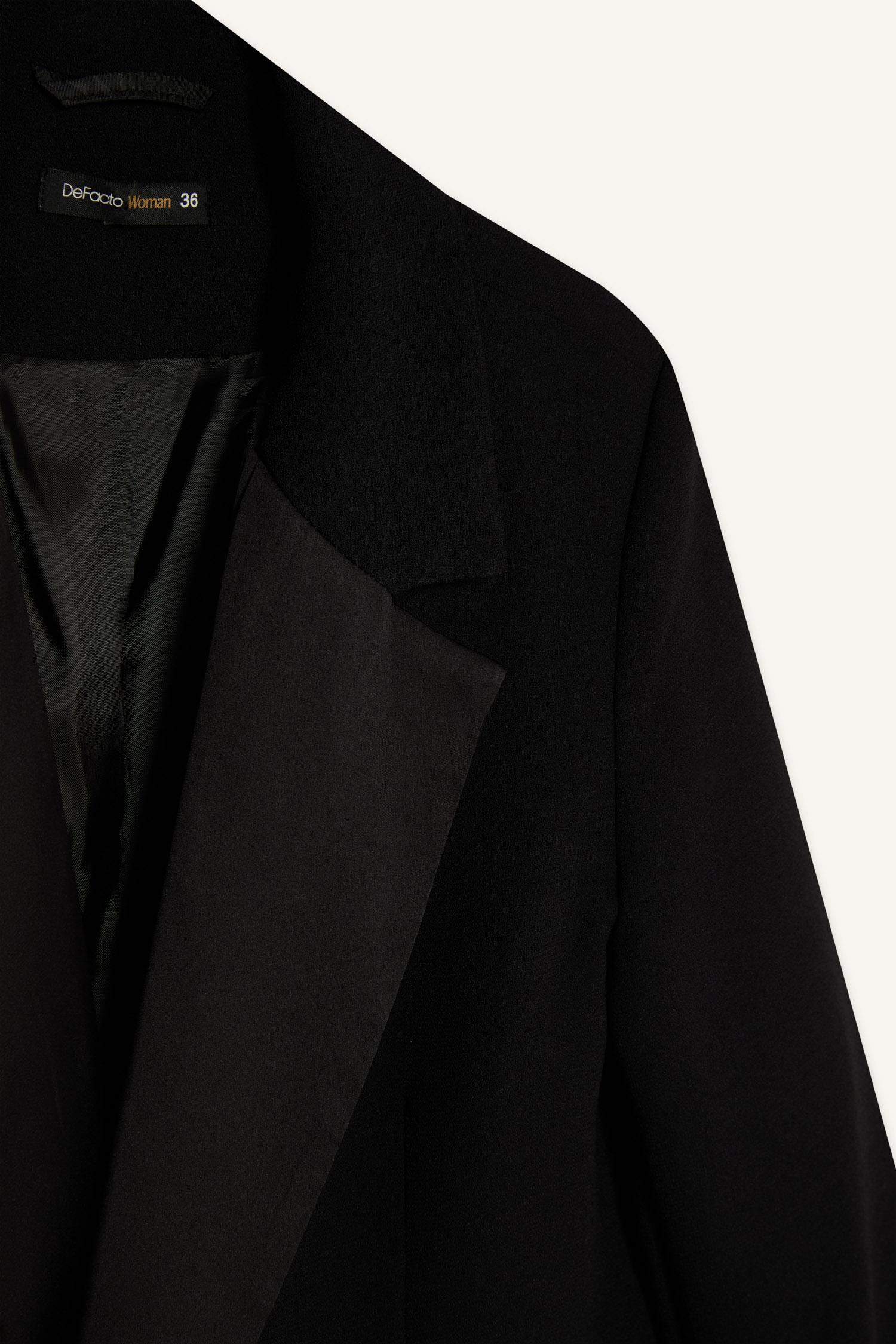 Regular Fit Ceket Yaka Krep Blazer Ceket