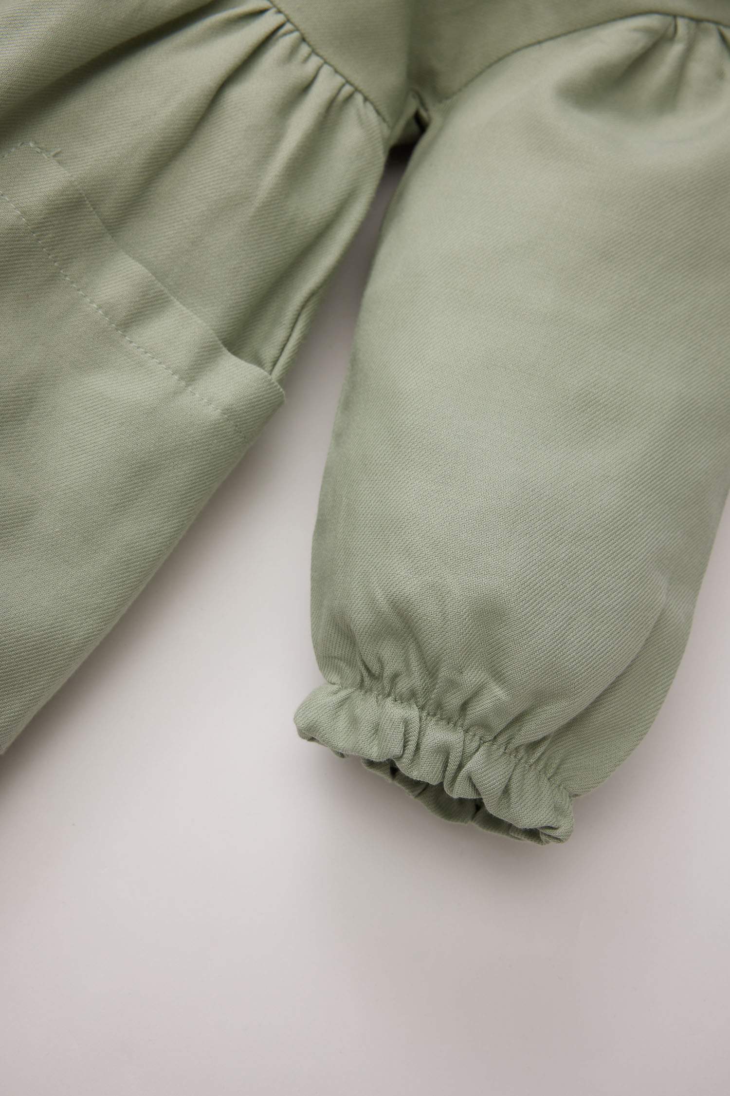 فستان بيبي بناتي فلورال مطرز تويل كم طويل بياقة كبيرة