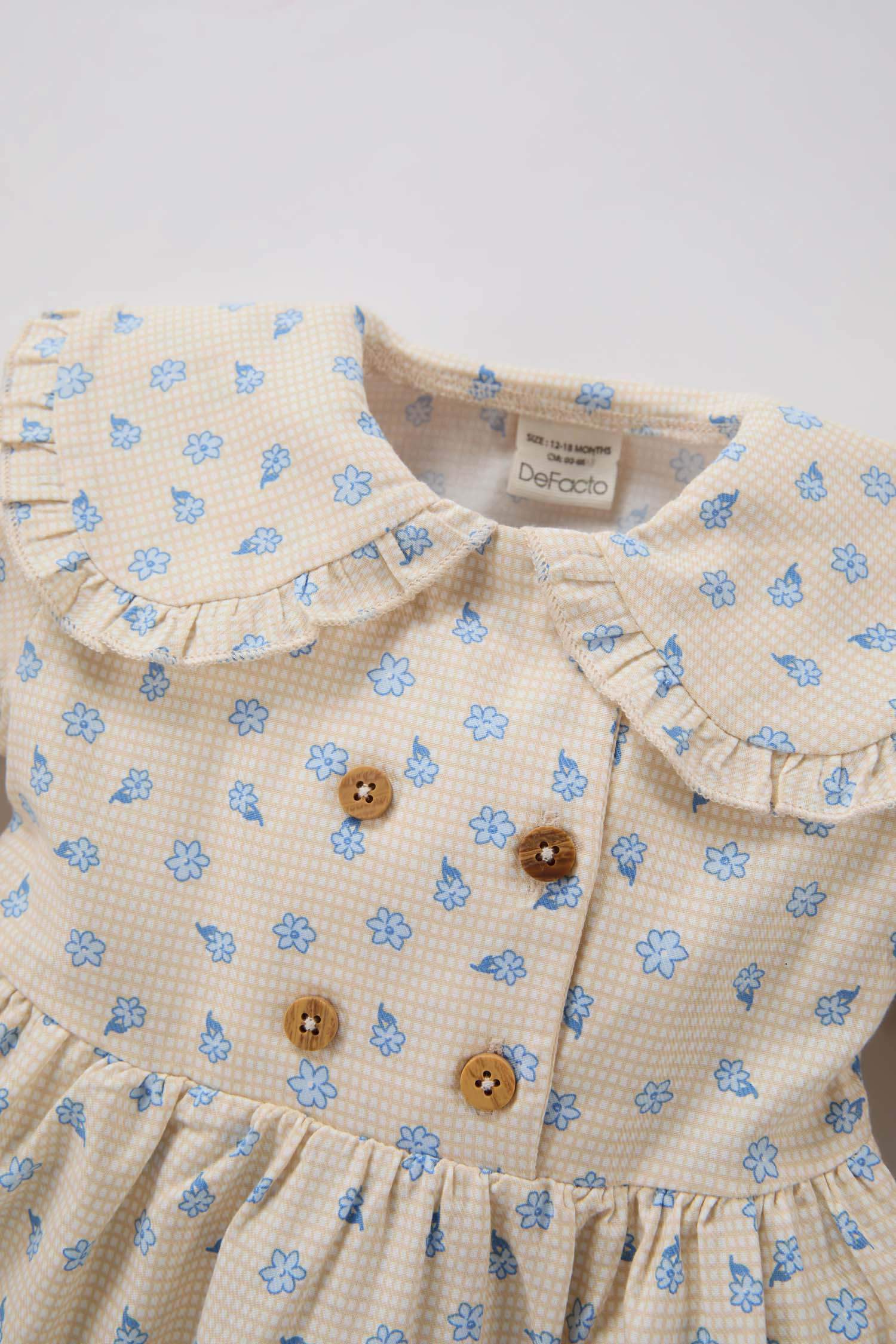 Baby Girl Floral Long Sleeve Twill Dress