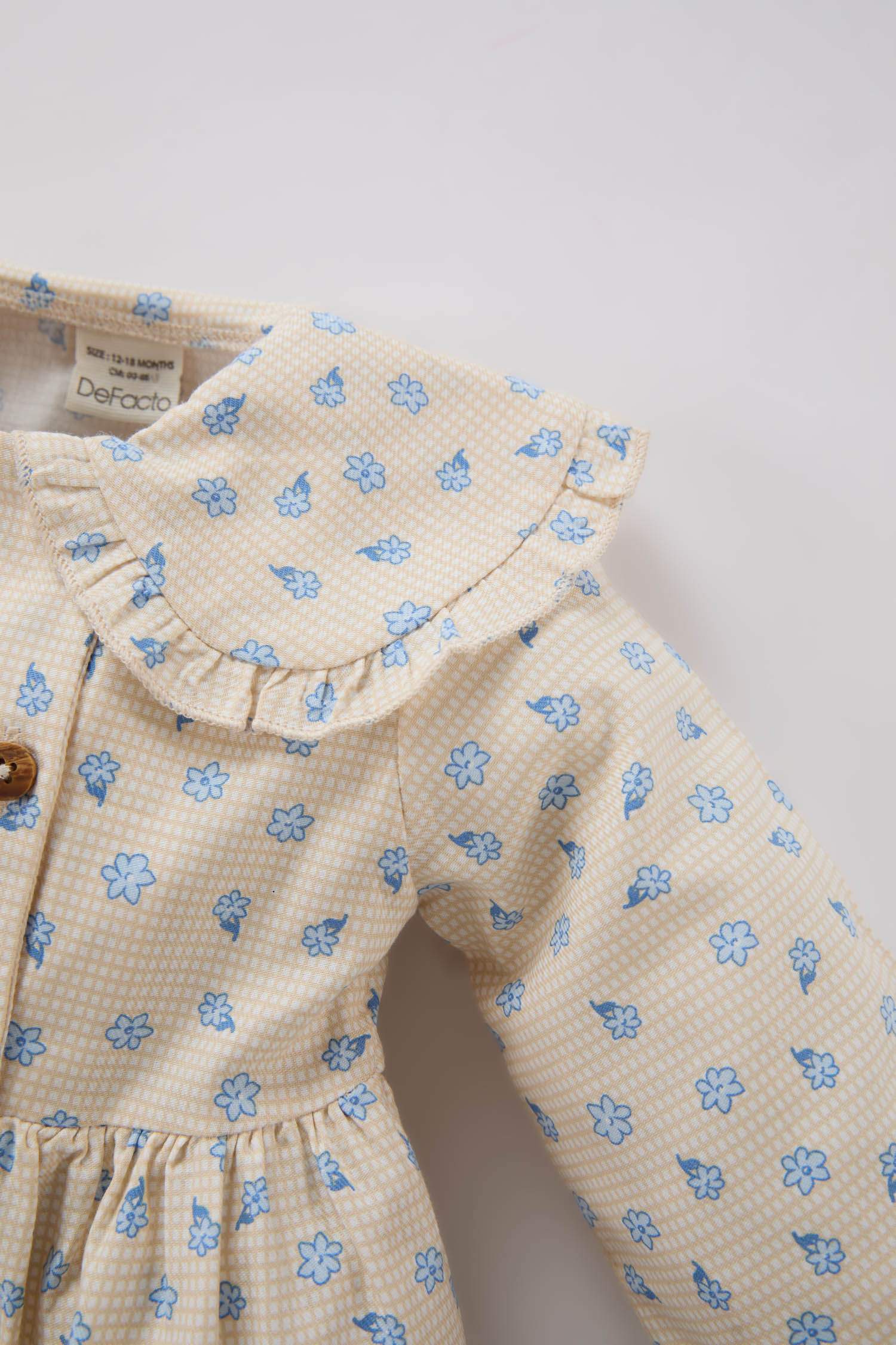 Baby Girl Floral Long Sleeve Twill Dress