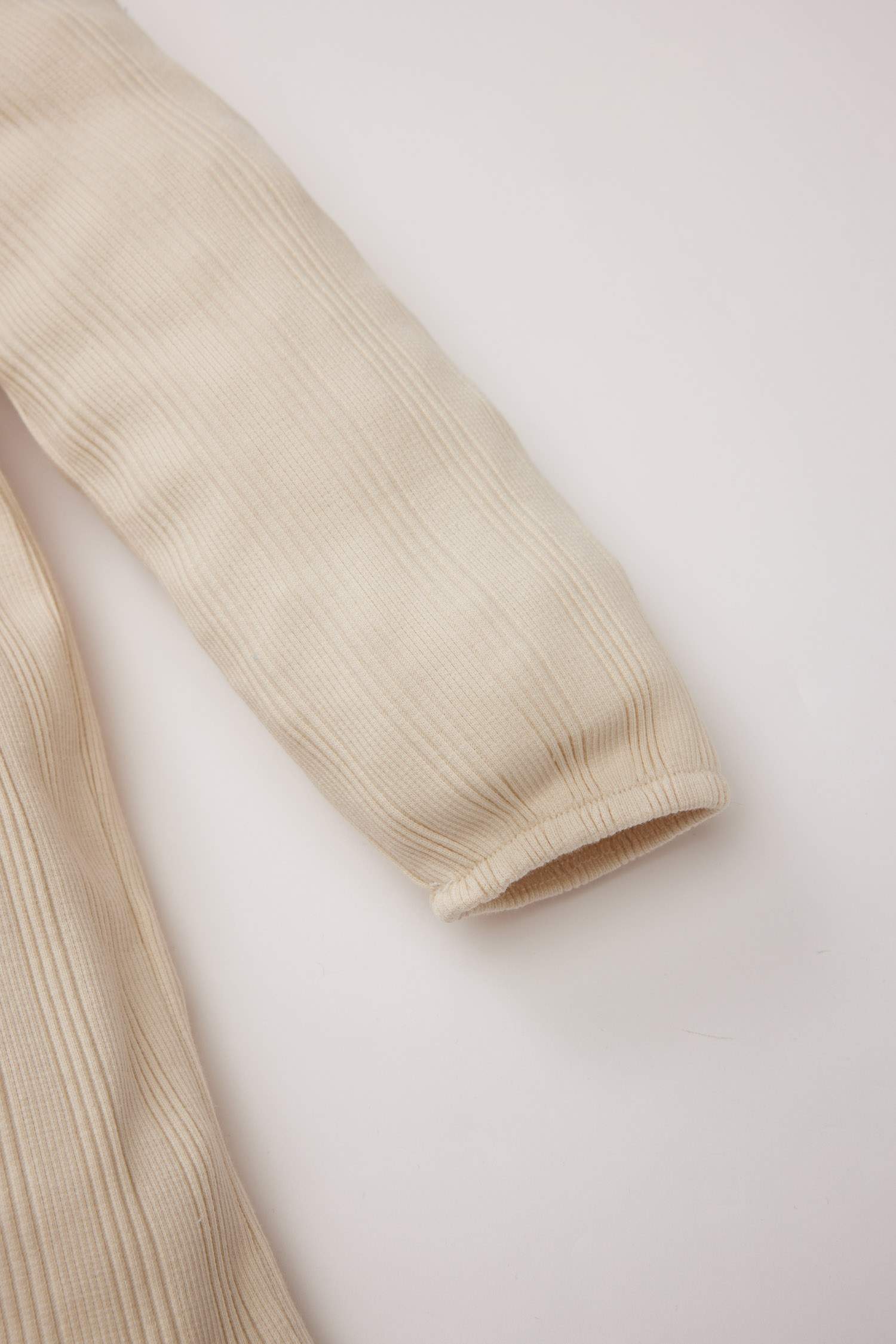 Kız Bebek Fırfırlı Yaka Uzun Kollu Fitilli Kaşkorse Elbise