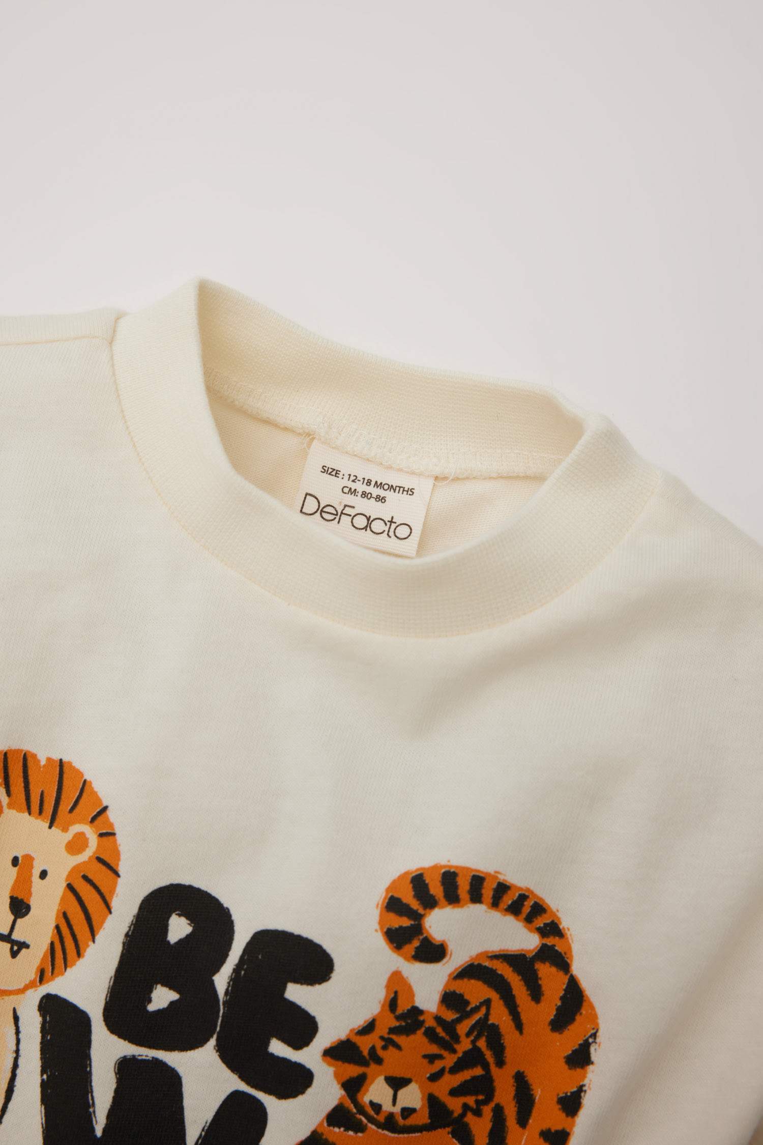 Baby Boy Crew Neck Animal Printed Long Sleeve T-Shirt