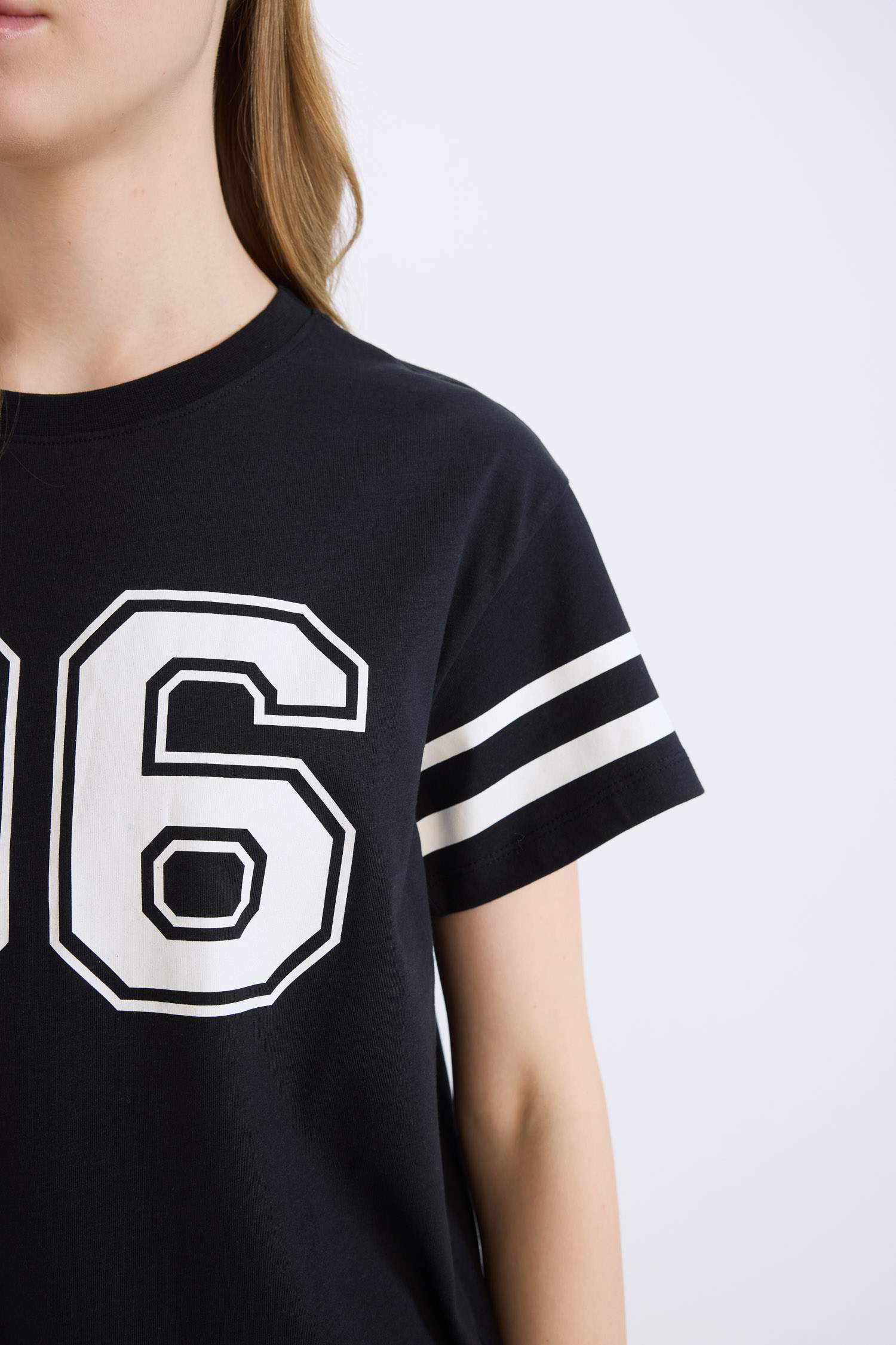 Regular Fit Bisiklet Yaka Baskılı Kısa Kollu Tişört