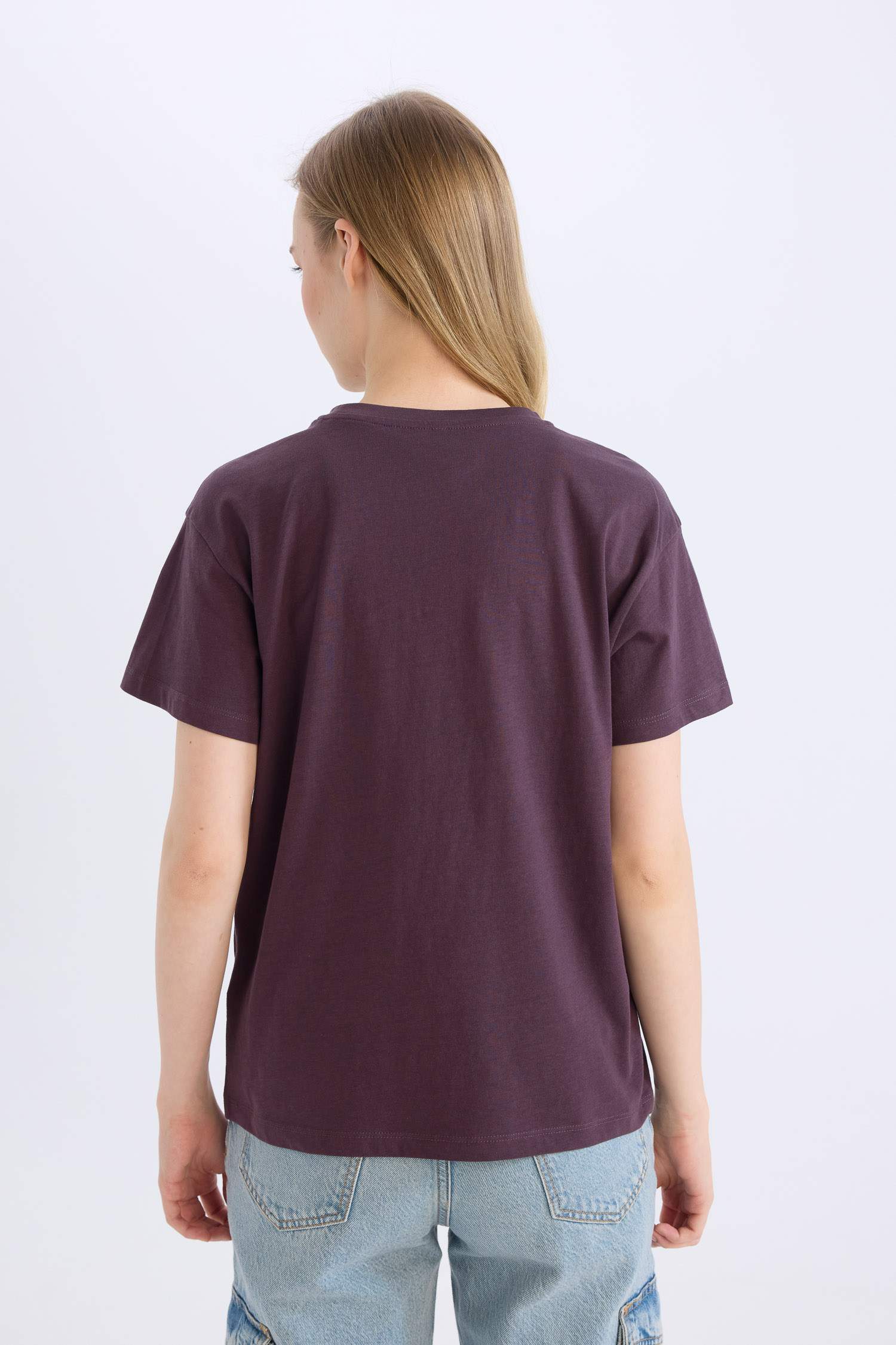 Regular Fit Bisiklet Yaka Baskılı Kısa Kollu Tişört