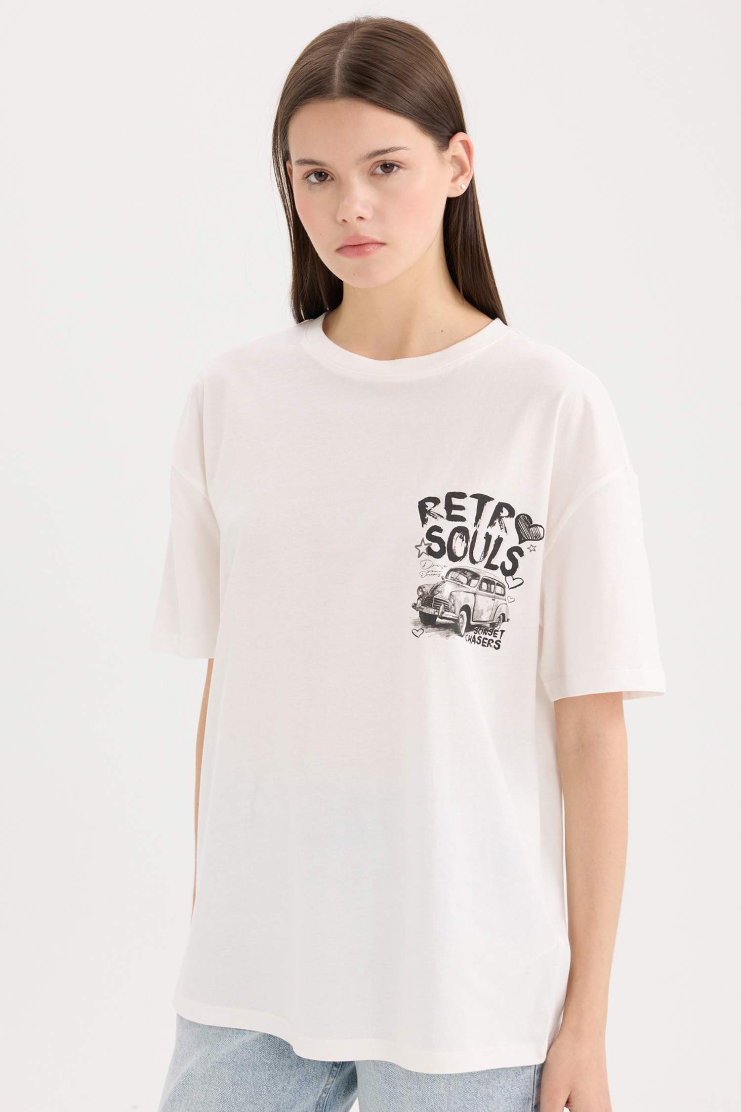 Oversize Fit Crew Neck Short Sleeve T-Shirt