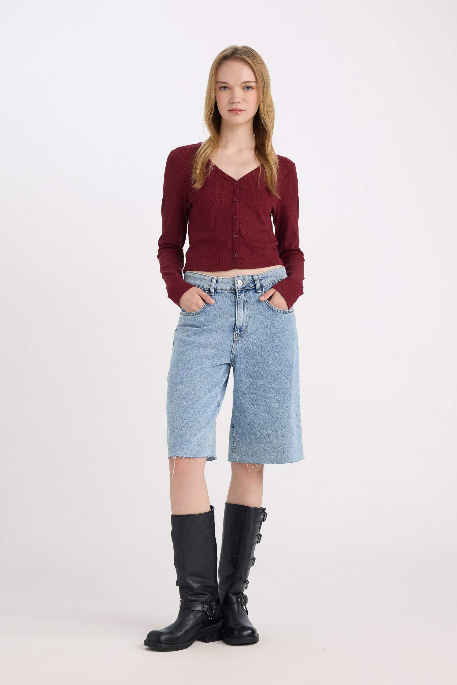 بلوفر صوفية سليم برقبة V