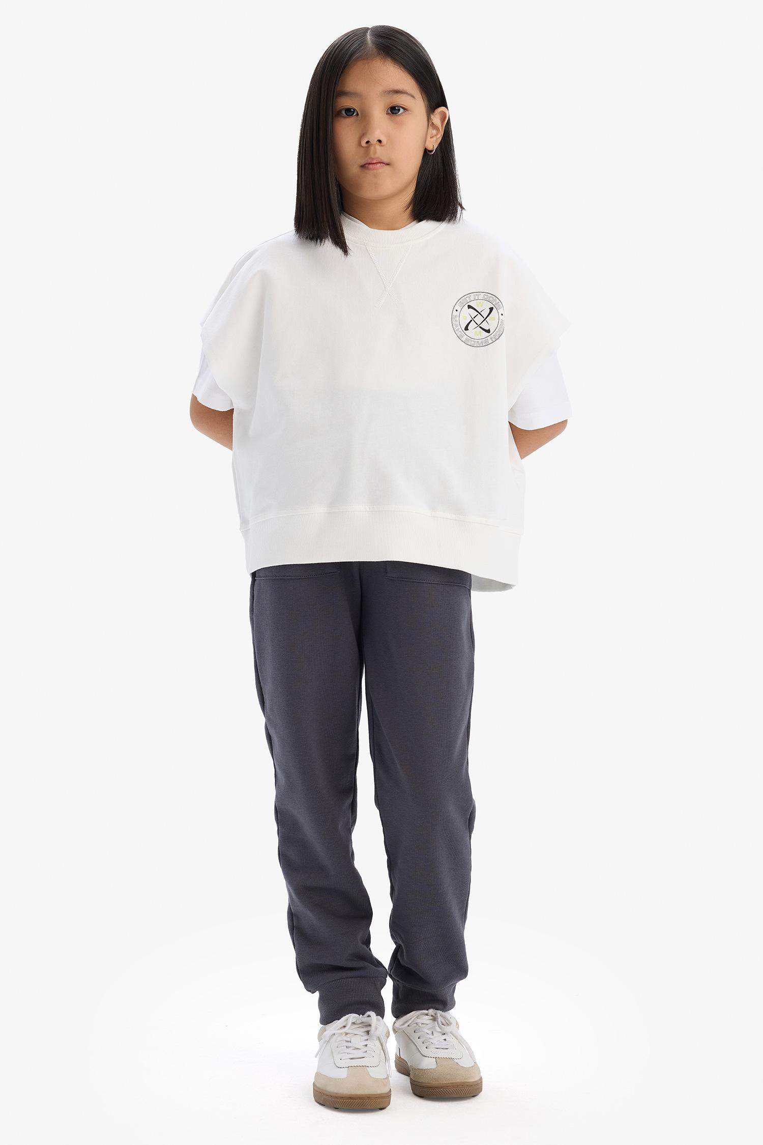 Kız Çocuk  Beli Lastikli Jogger Eşofman Altı