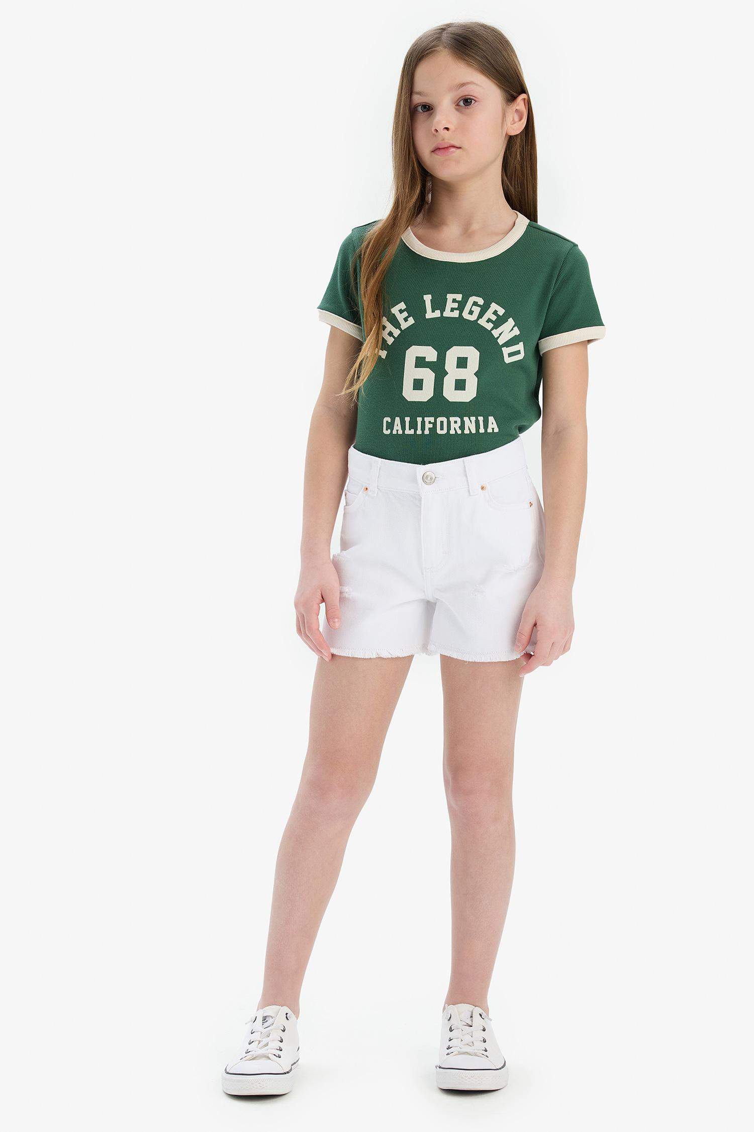 Джинсовые шорты с рваными деталями для девочек