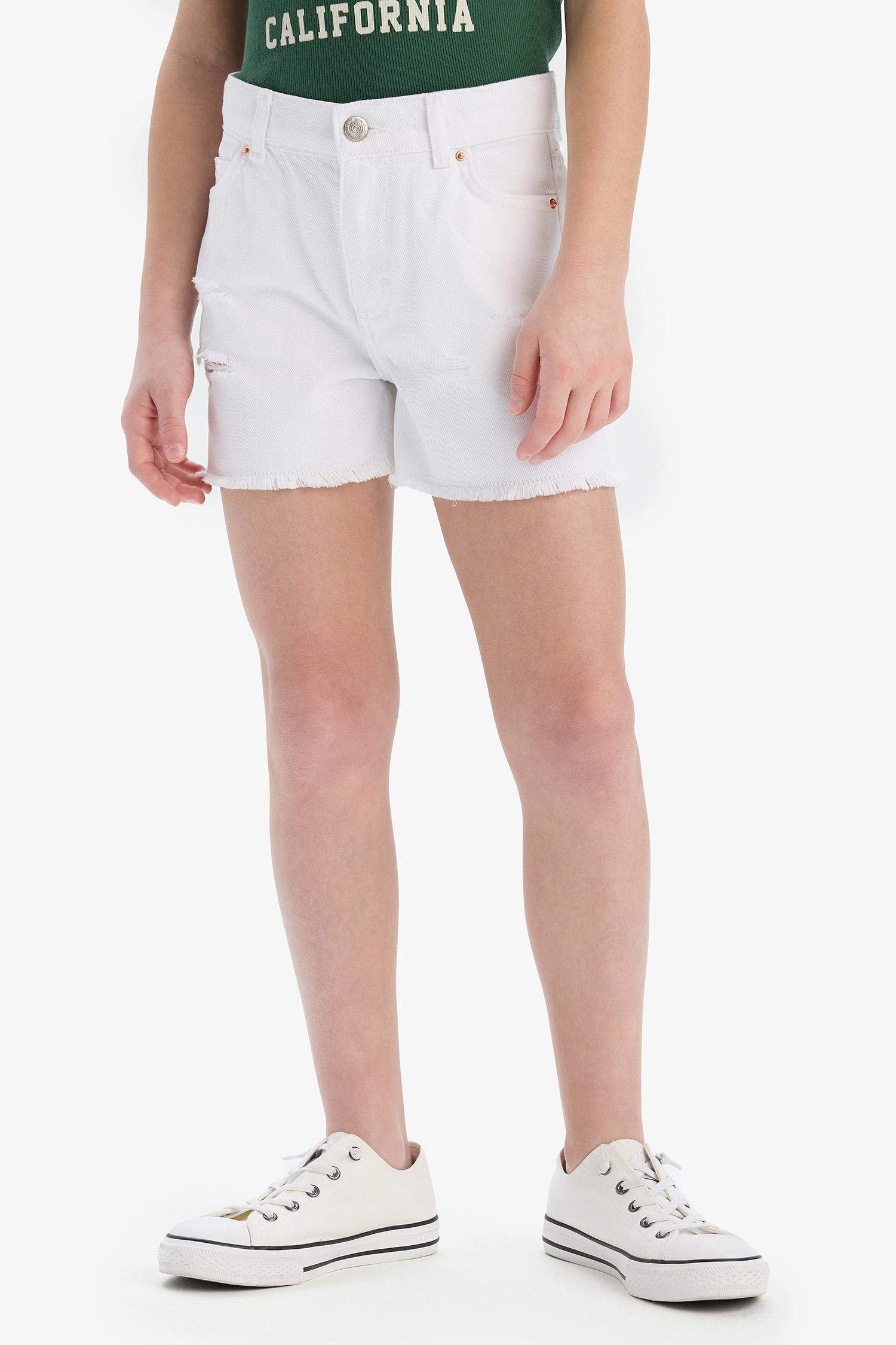 Джинсовые шорты с рваными деталями для девочек