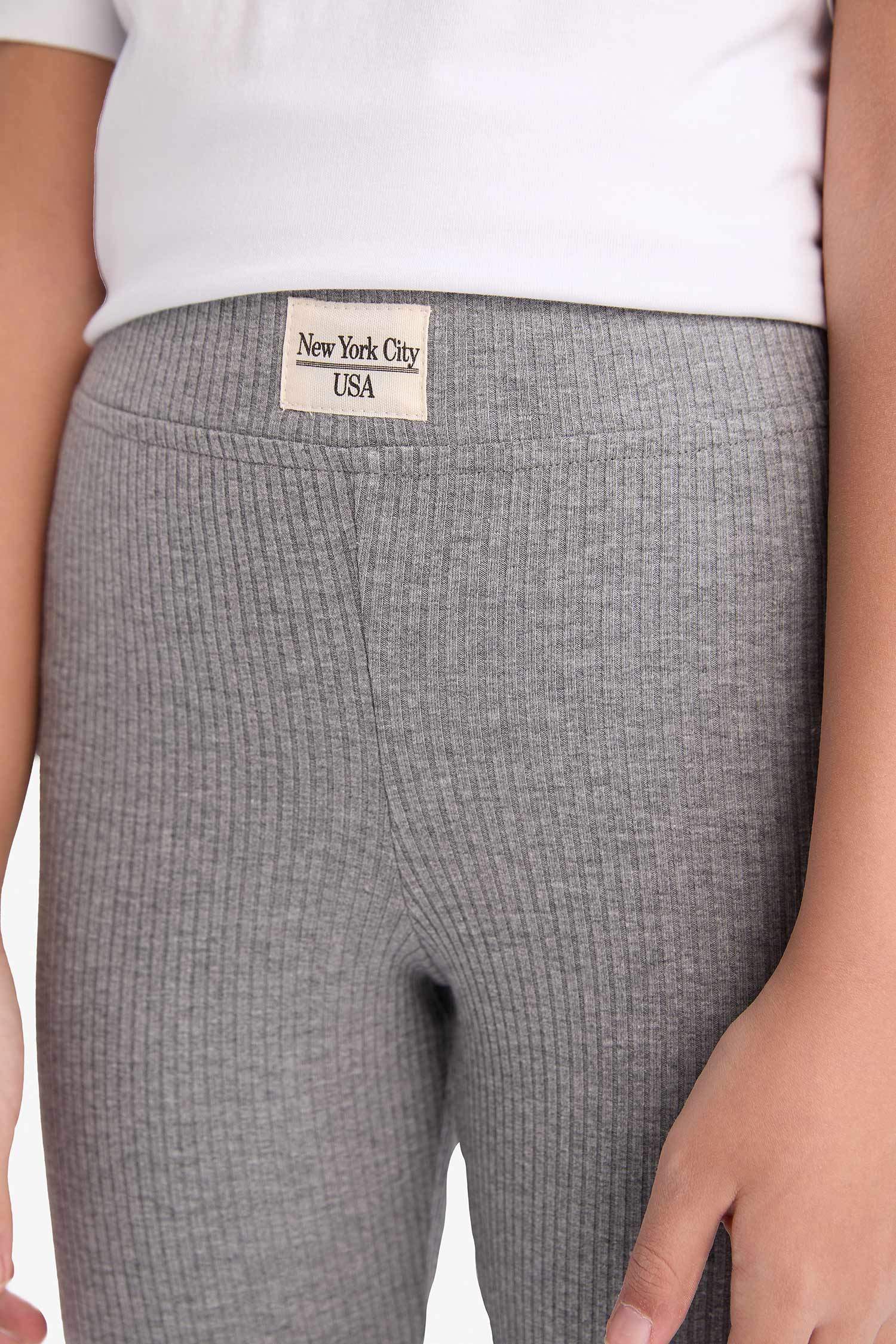 Детские длинные леггинсы из рубчатого кашкорсе