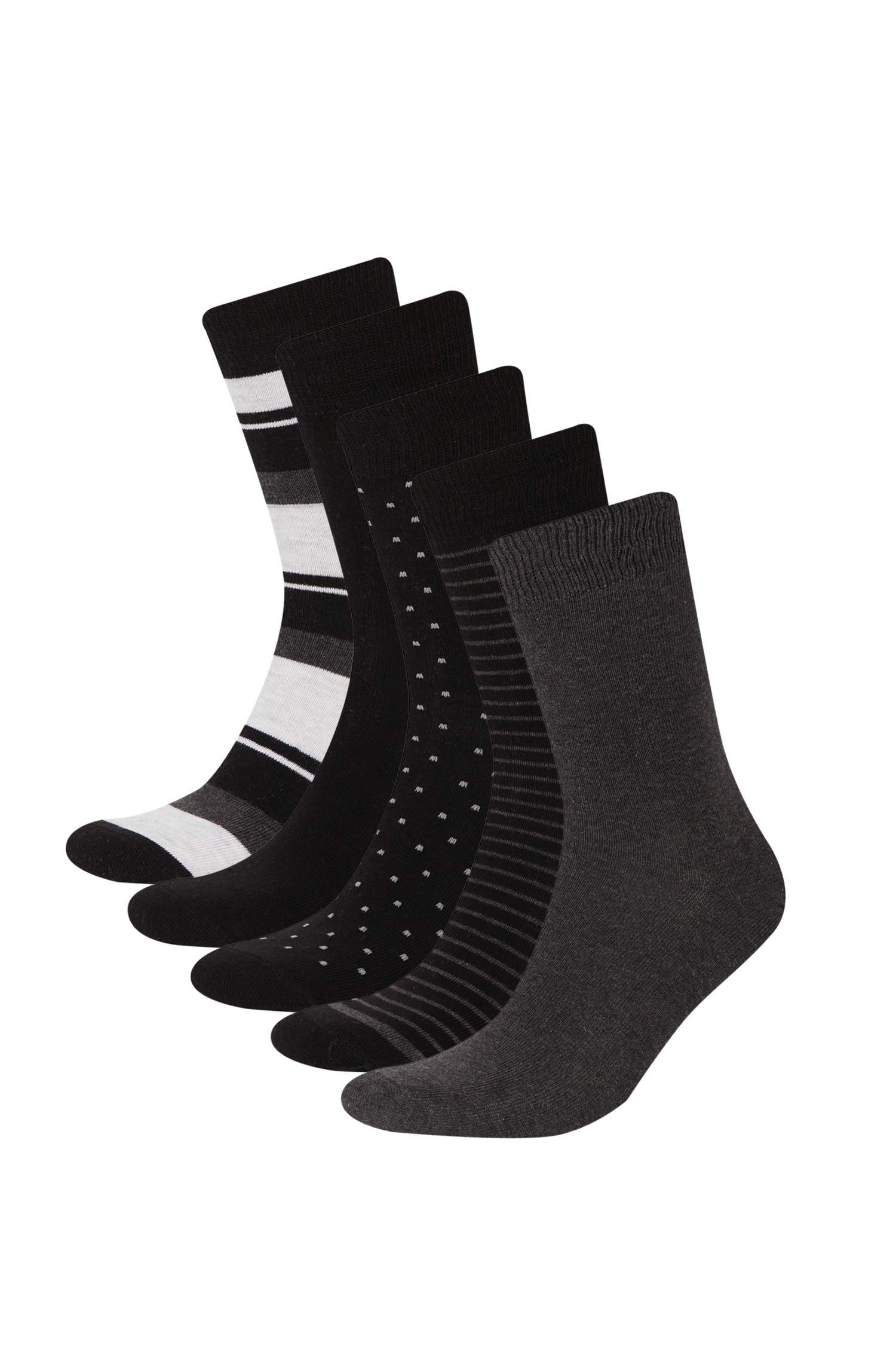 Erkek 5'li Pamuklu Uzun Çorap