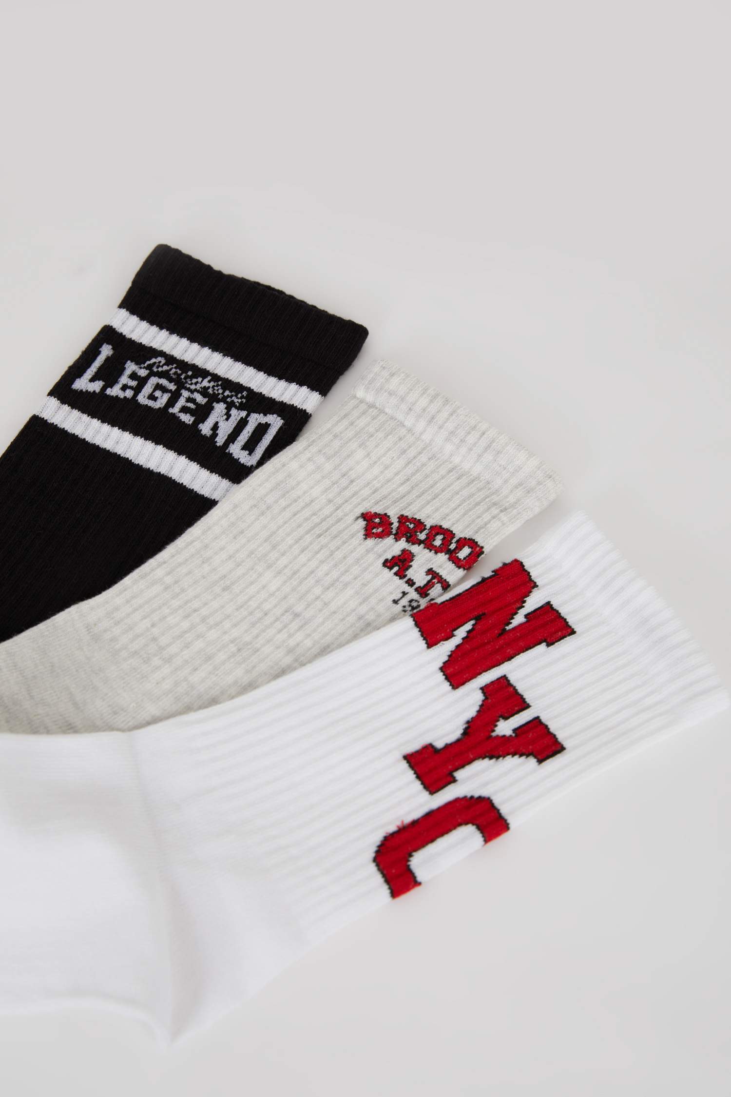 Erkek Rahat Lastikli 3'lü Pamuklu Uzun Çorap