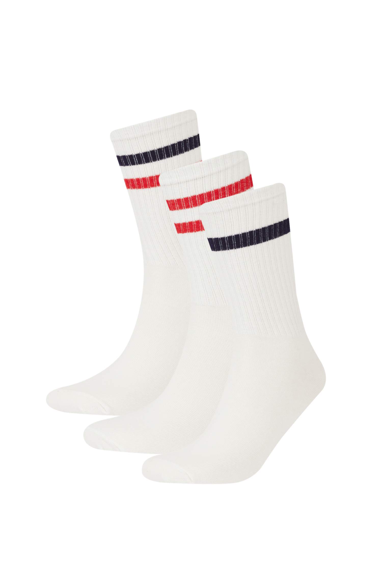 Erkek 3'lü Pamuklu Uzun Çorap