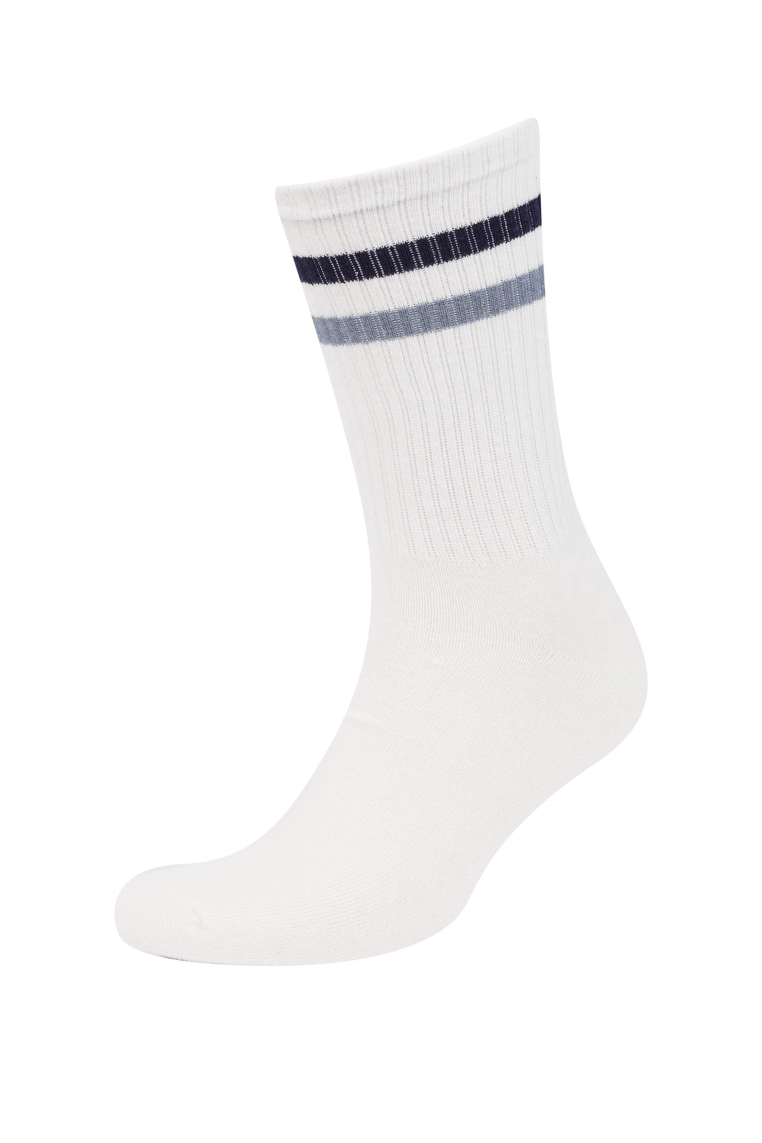 Erkek Rahat Lastikli 3'lü Pamuklu Uzun Çorap