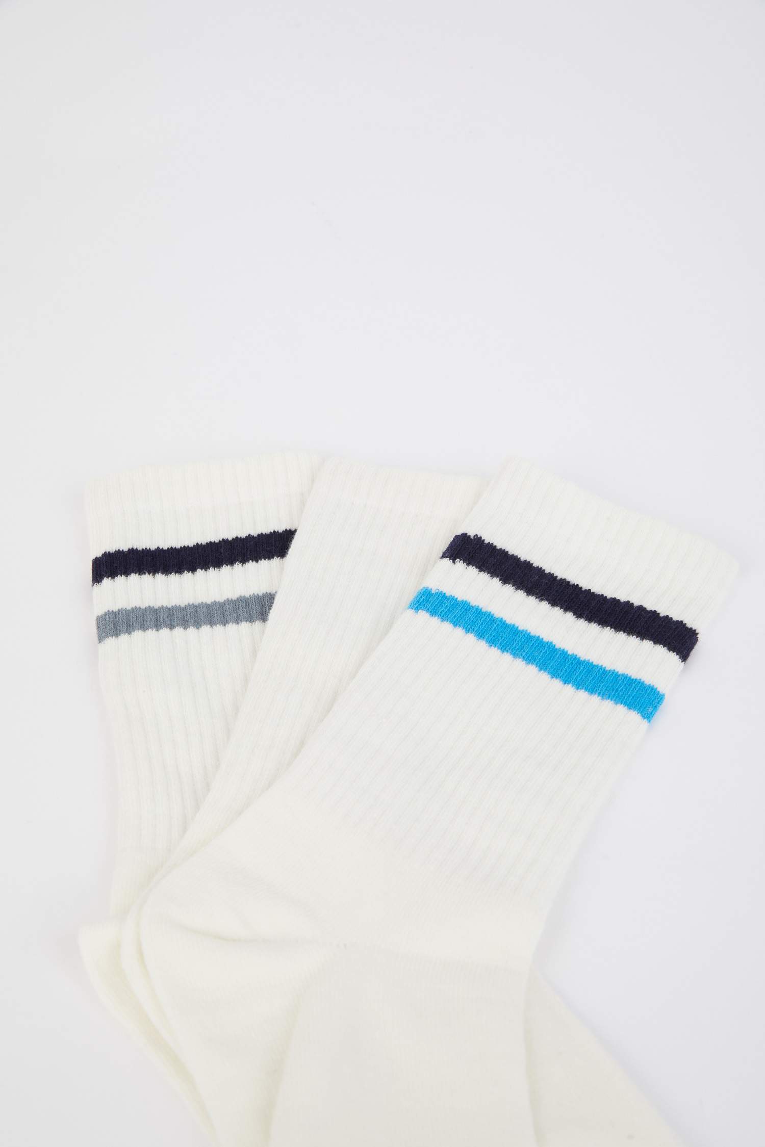 Erkek Rahat Lastikli 3'lü Pamuklu Uzun Çorap