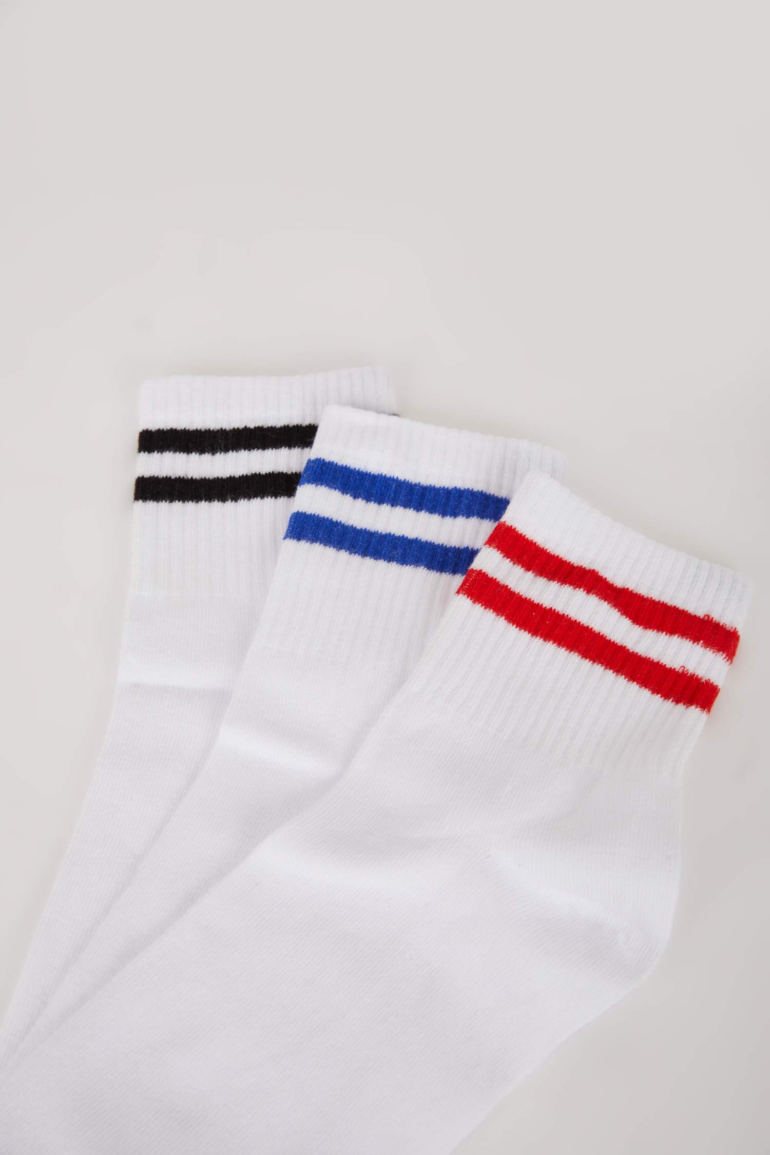 Erkek Rahat Lastikli 3'lü Pamuklu Soket Çorap