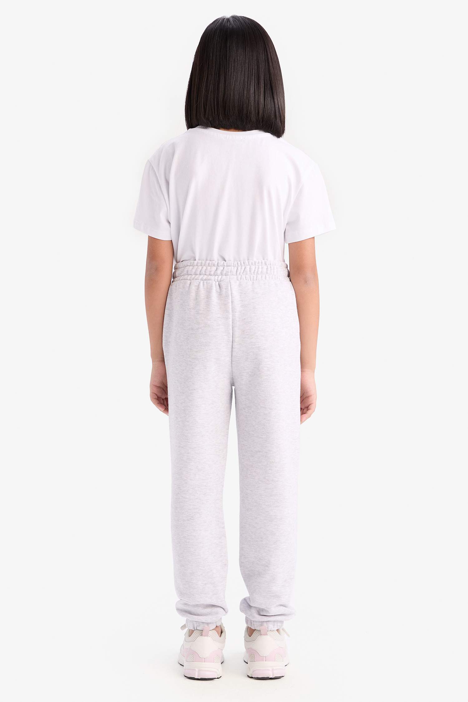 Kız Çocuk Beli Paçası Lastikli Baskılı Jogger Eşofman Altı