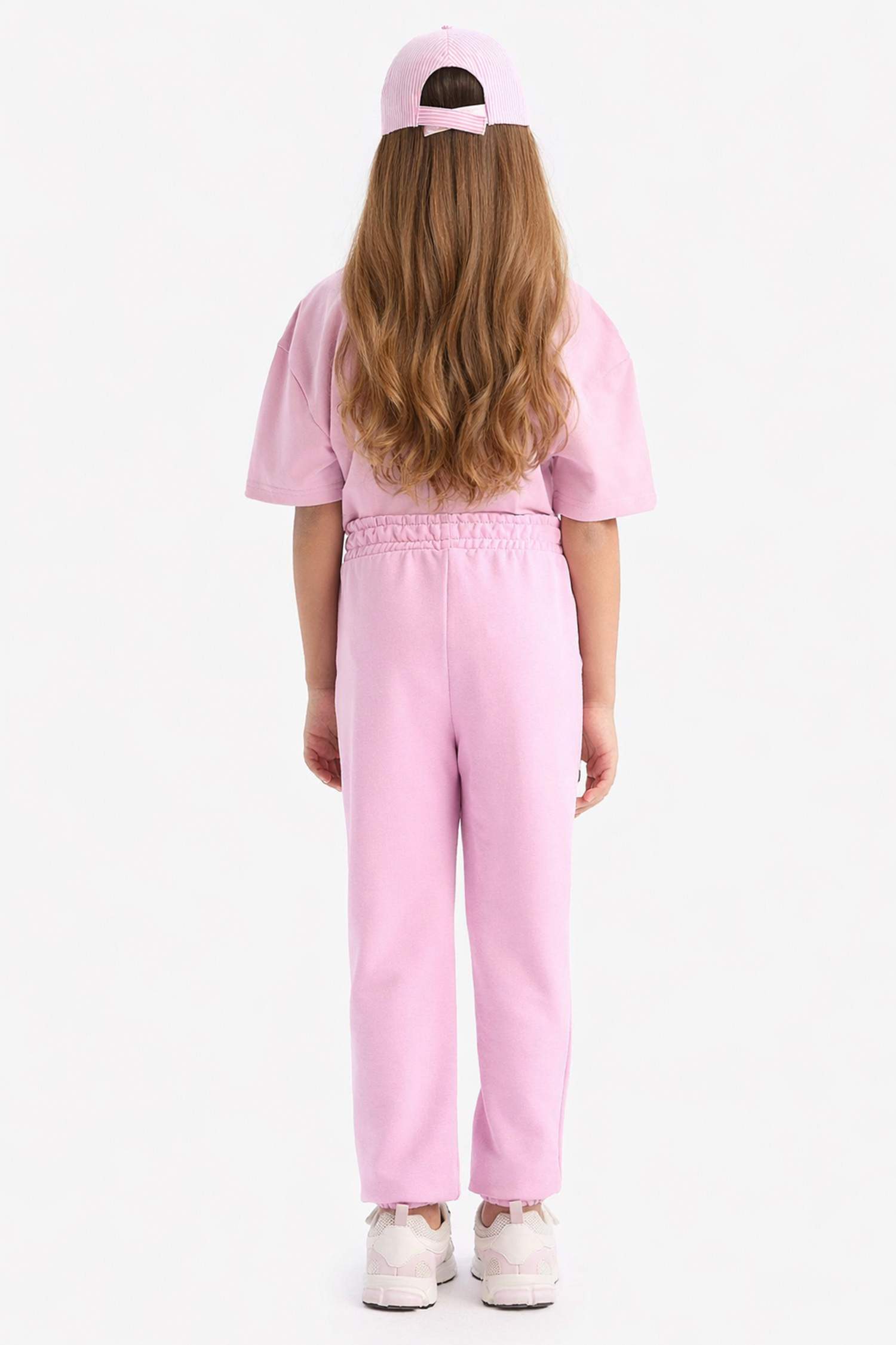 Kız Çocuk Beli Paçası Lastikli Baskılı Jogger Eşofman Altı