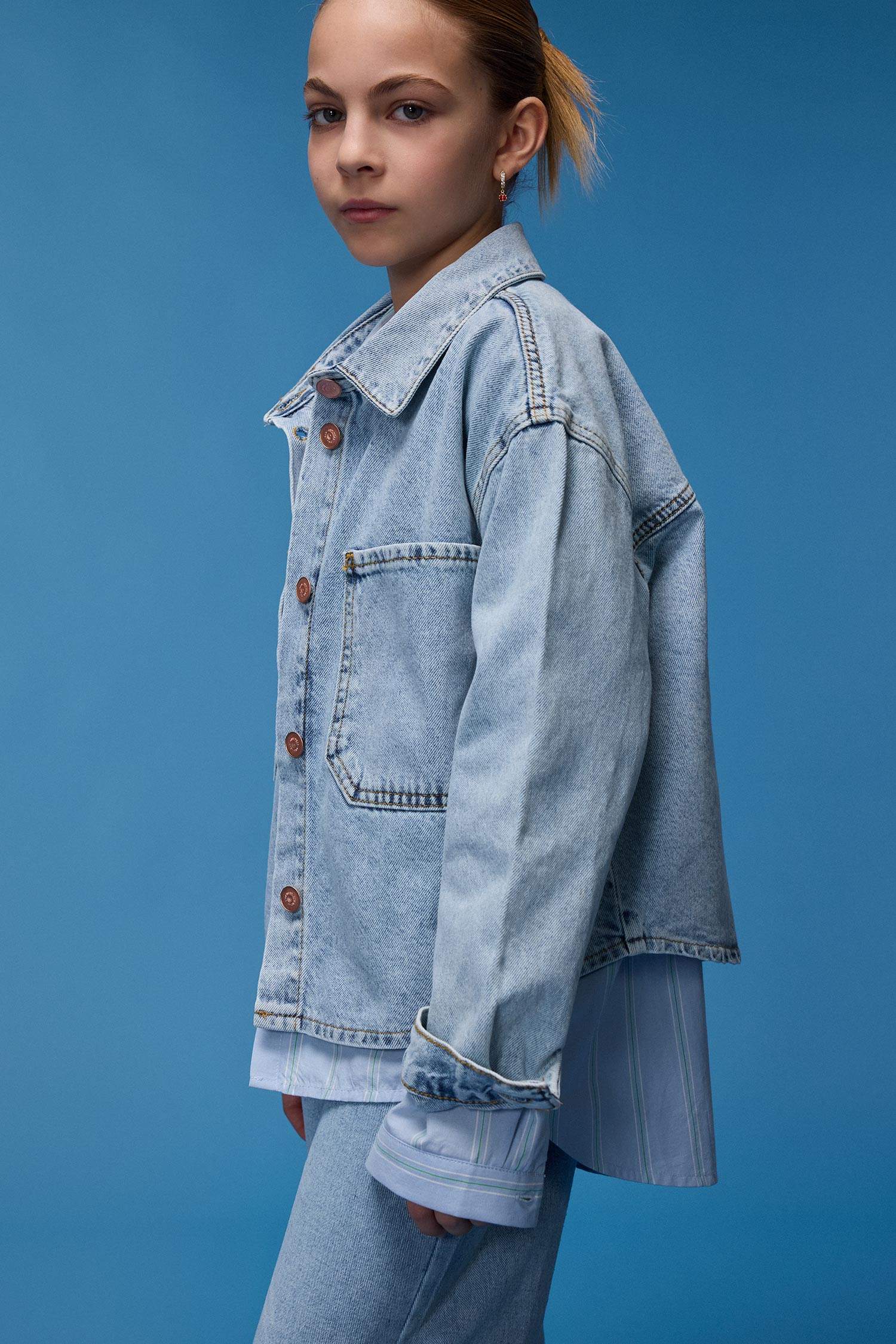 Girl Cotton Denim Jacket