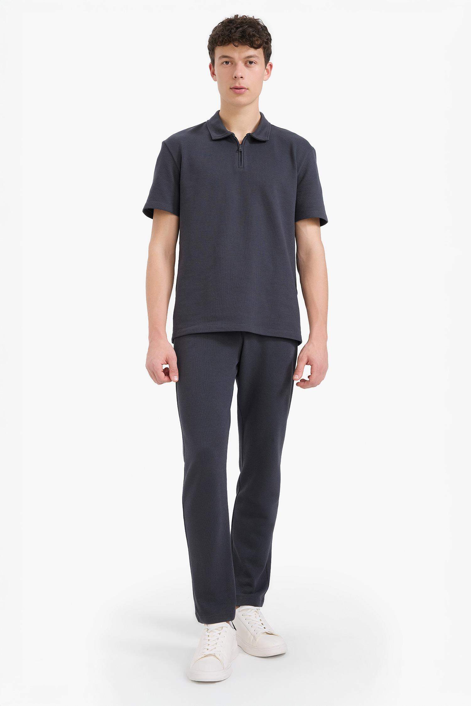 Regular Fit Tied Waist Straight Leg Sweatpants