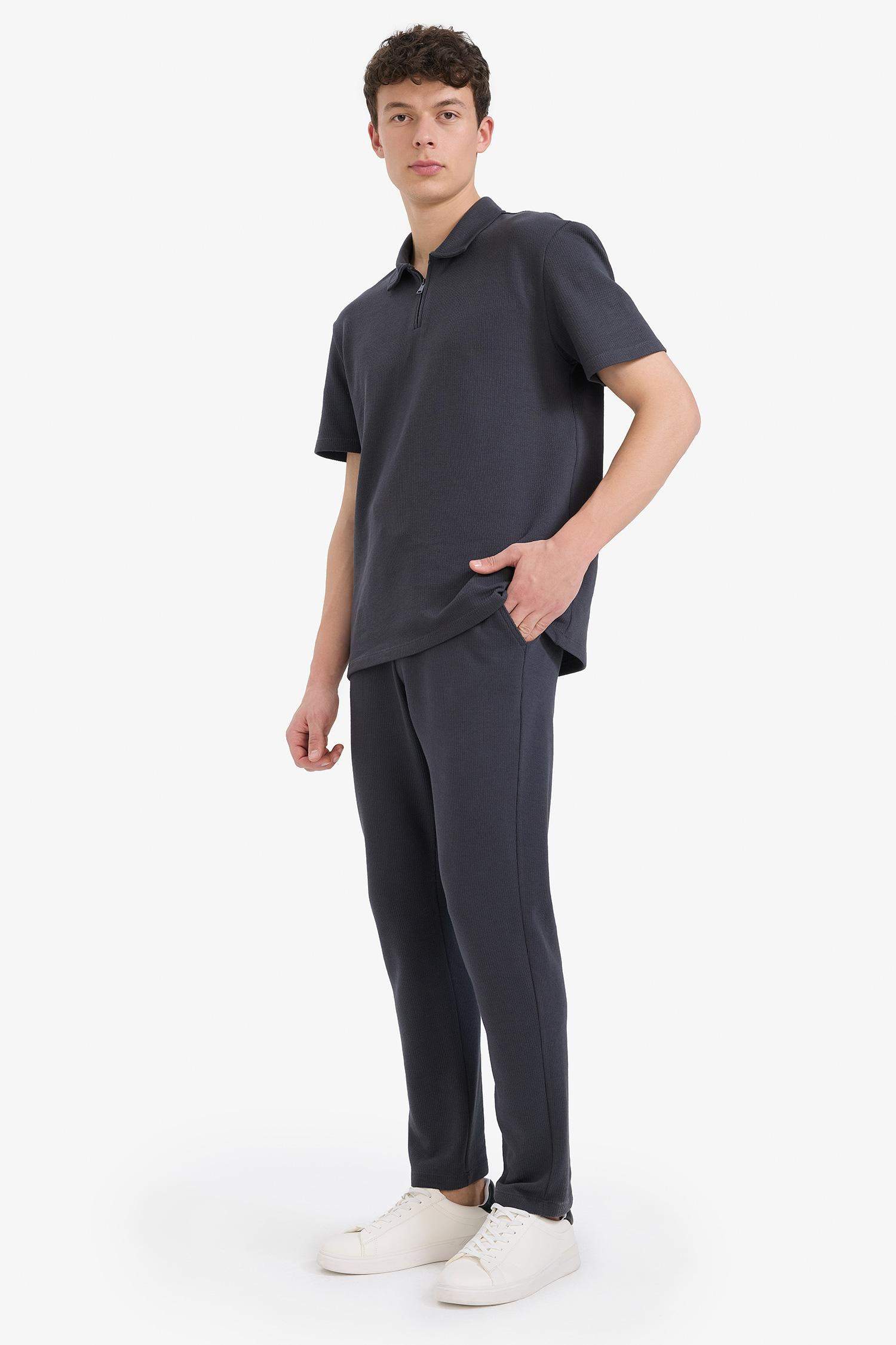 Regular Fit Tied Waist Straight Leg Sweatpants