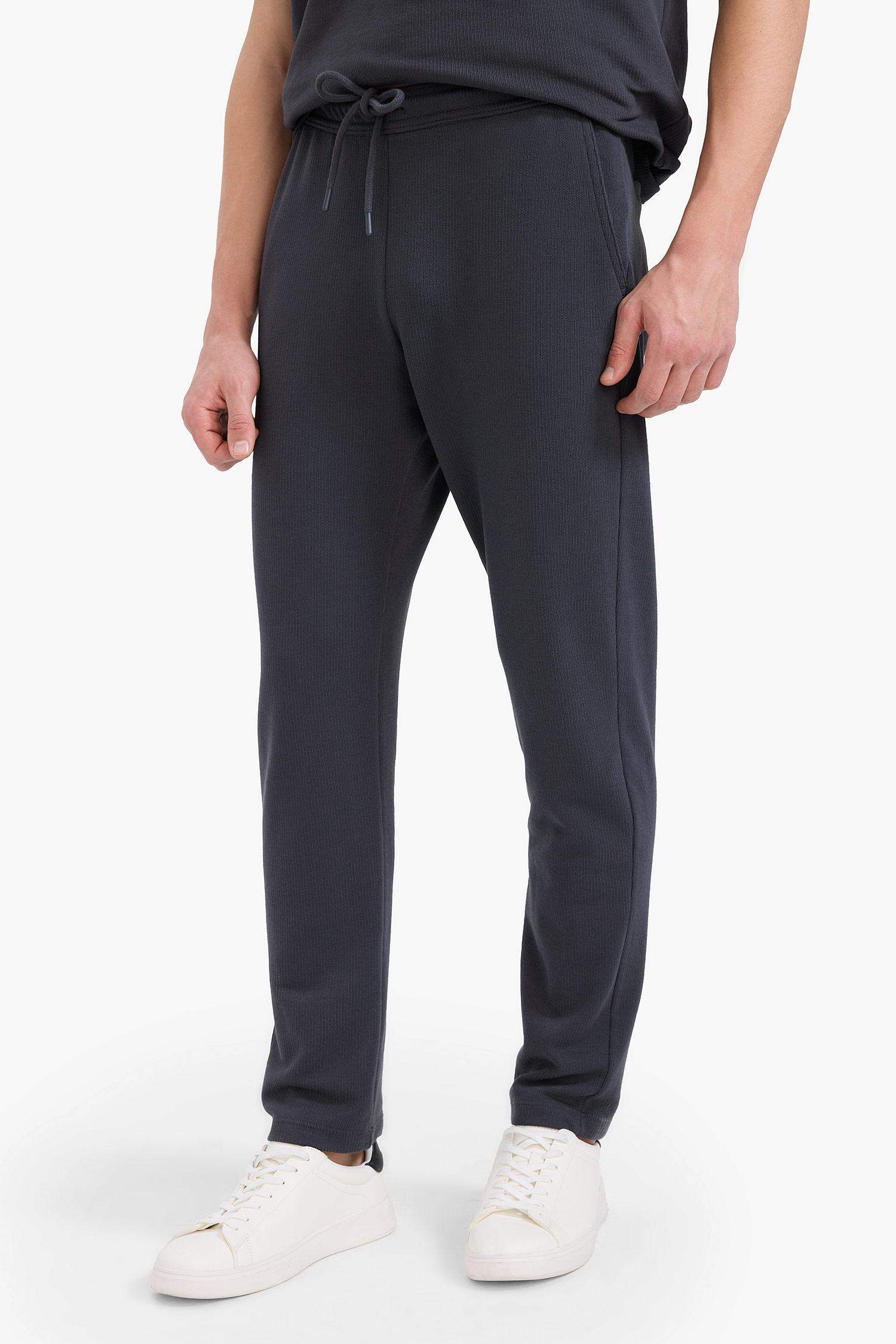 Regular Fit Tied Waist Straight Leg Sweatpants