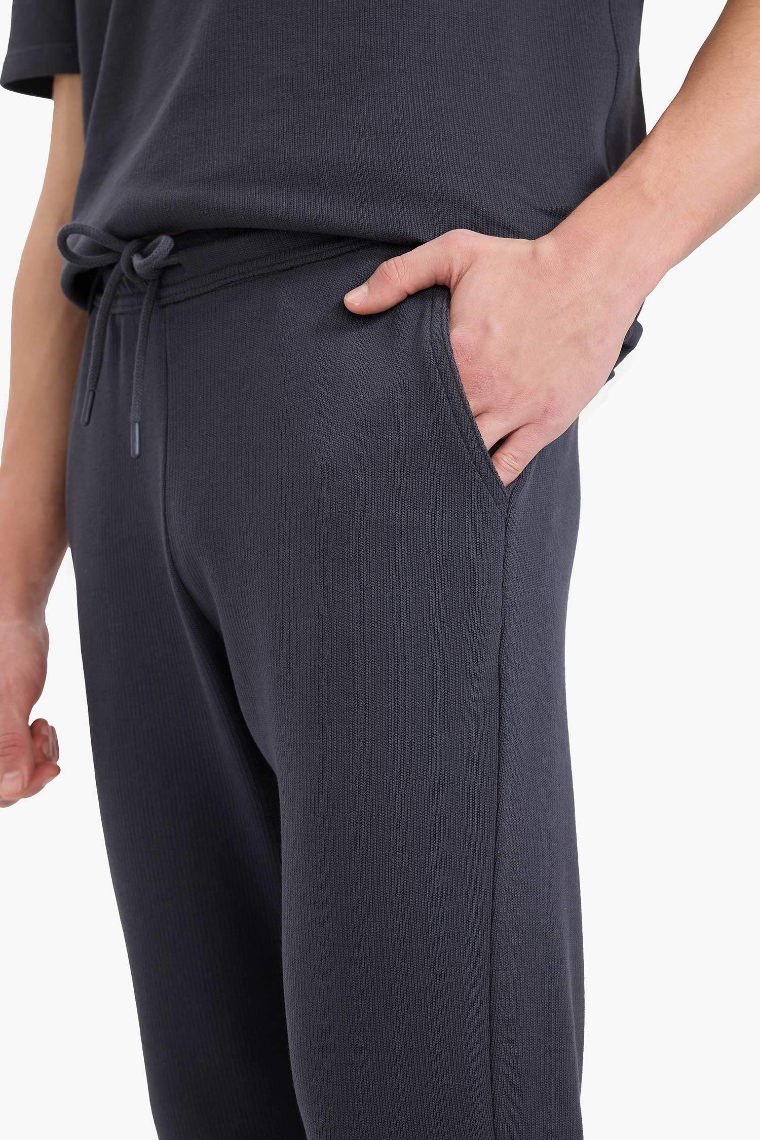 Regular Fit Tied Waist Straight Leg Sweatpants