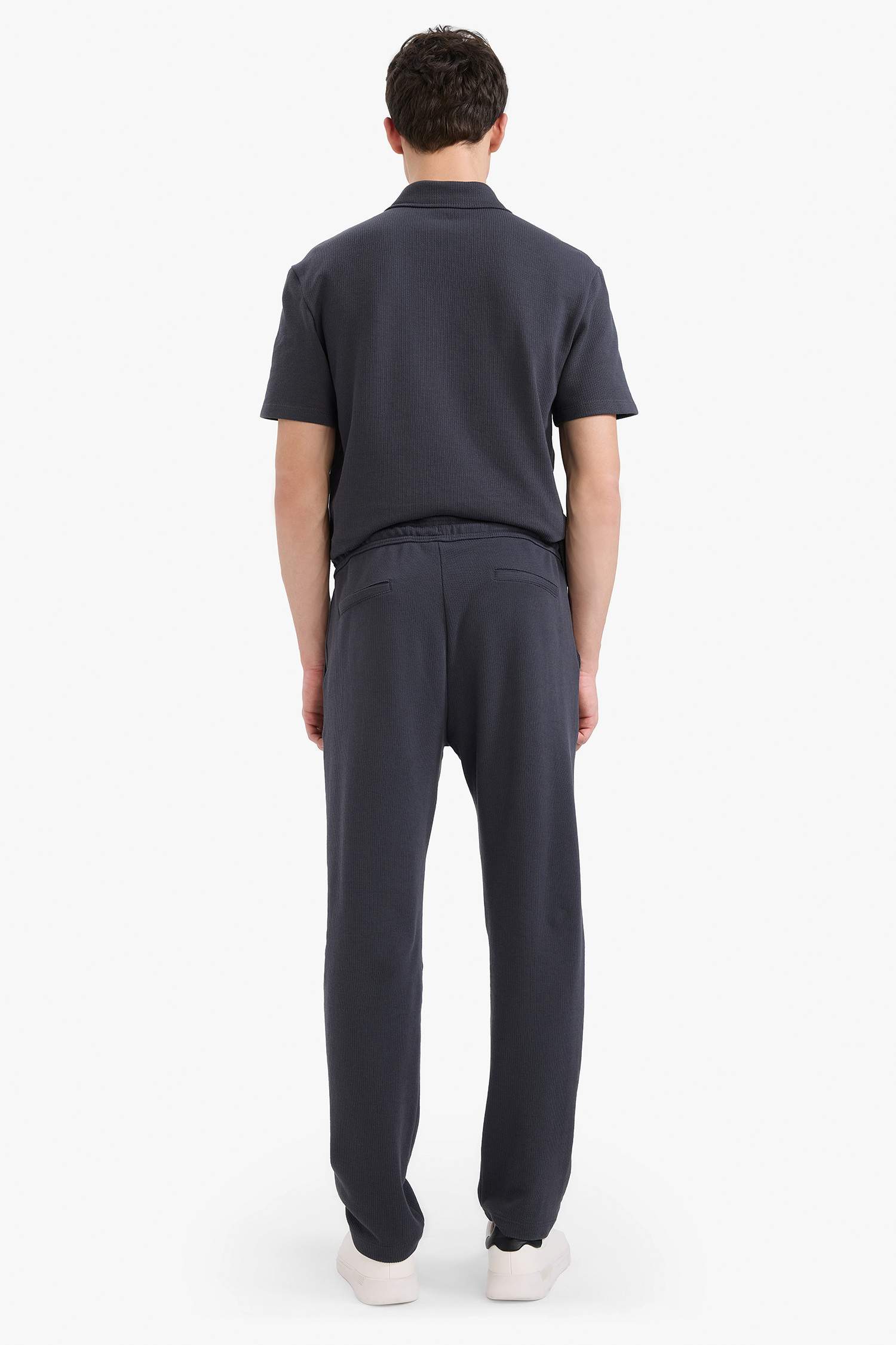 Regular Fit Tied Waist Straight Leg Sweatpants