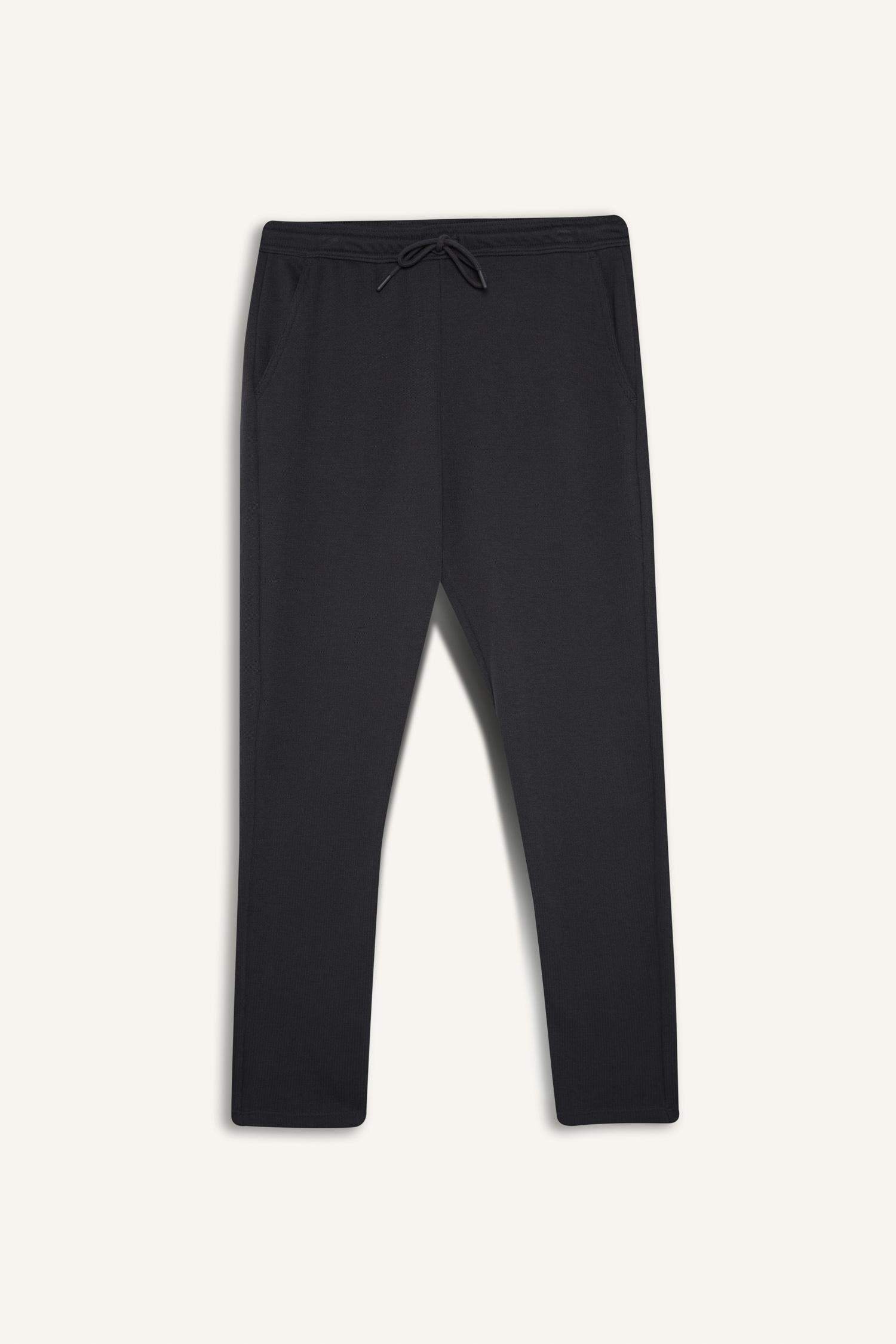 Regular Fit Tied Waist Straight Leg Sweatpants