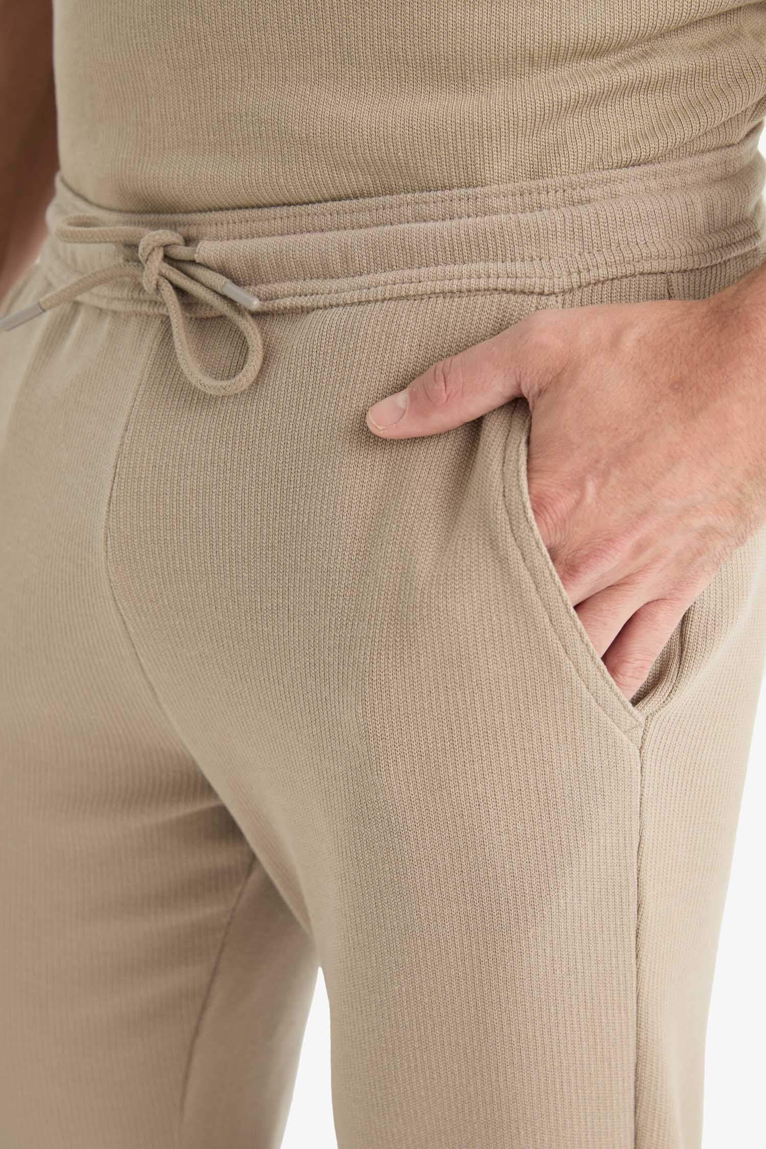 Regular Fit Eşofman Altı Beli Bağcıklı Cep Detaylı Düz Paça