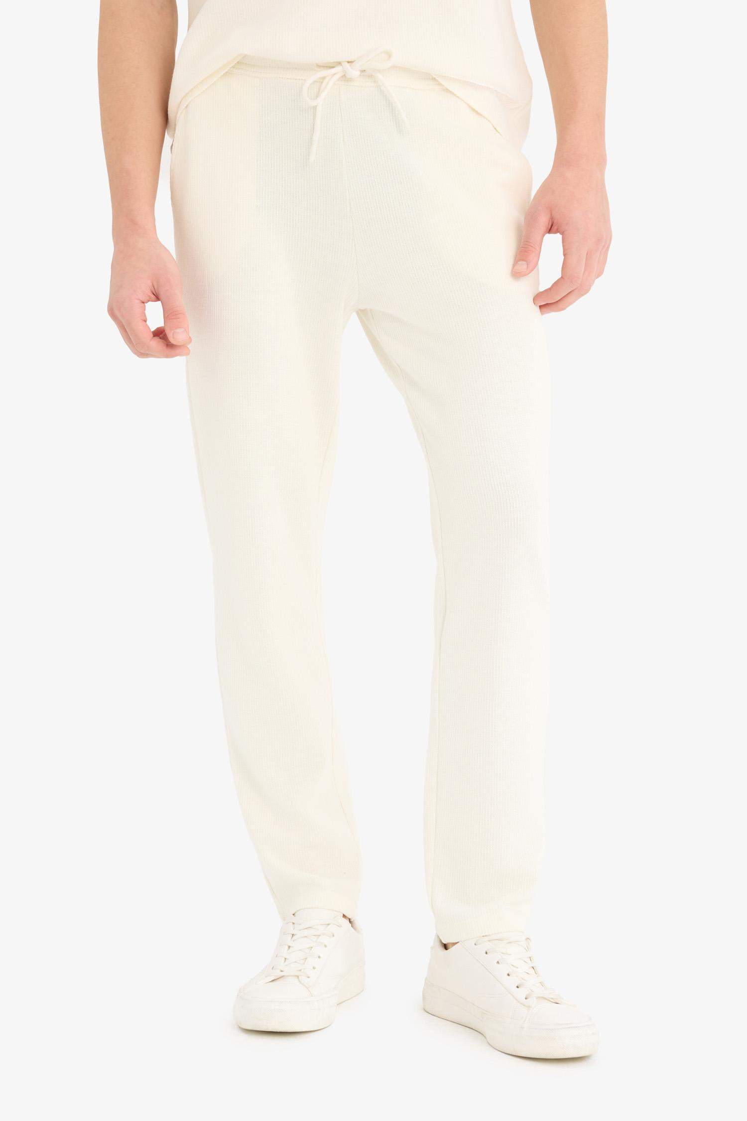 سروال عادي بجيوب و خصر مطاطي