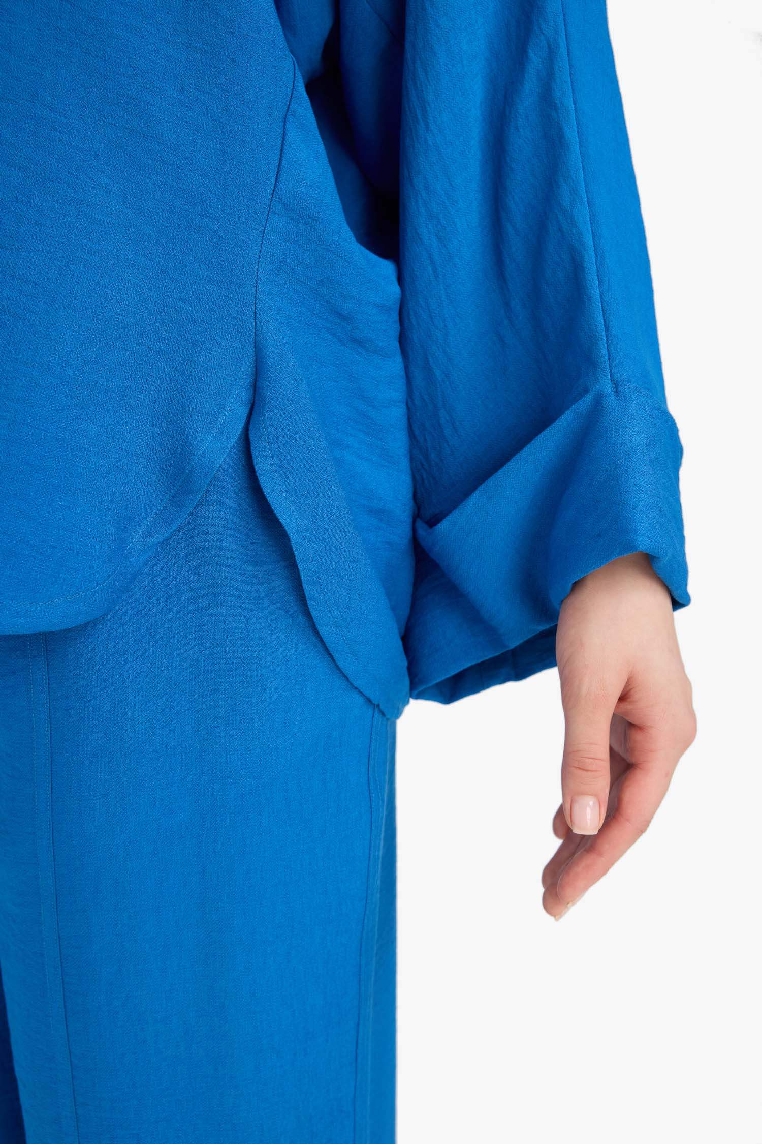 تونيك قميص محجبات بيزك قصة مريحة من مزيج الكتان