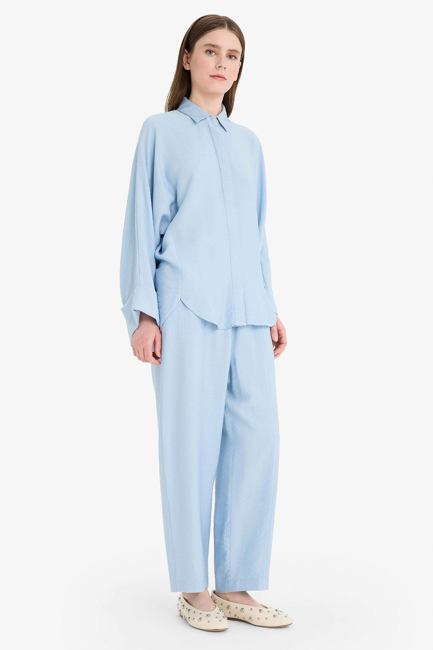 Harem Linen Blend Wide Leg Trousers