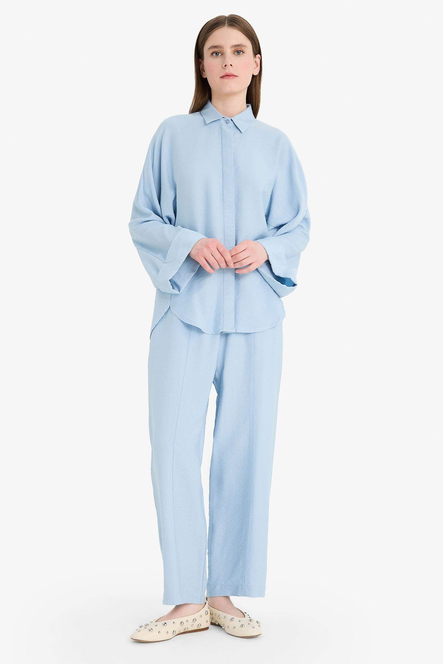 Harem Linen Blend Wide Leg Trousers