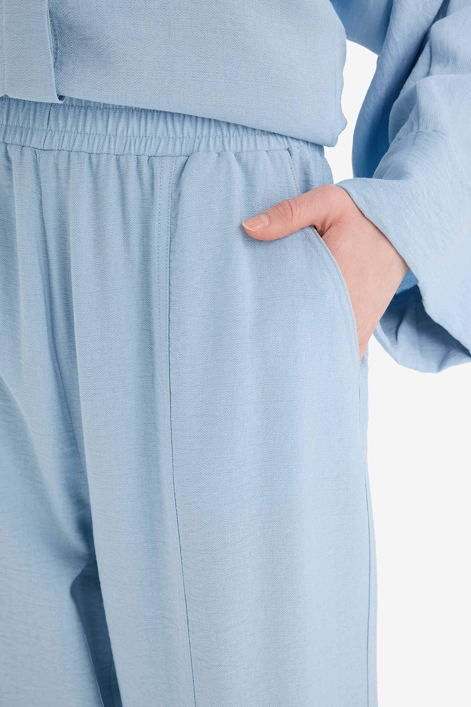 Harem Linen Blend Wide Leg Trousers