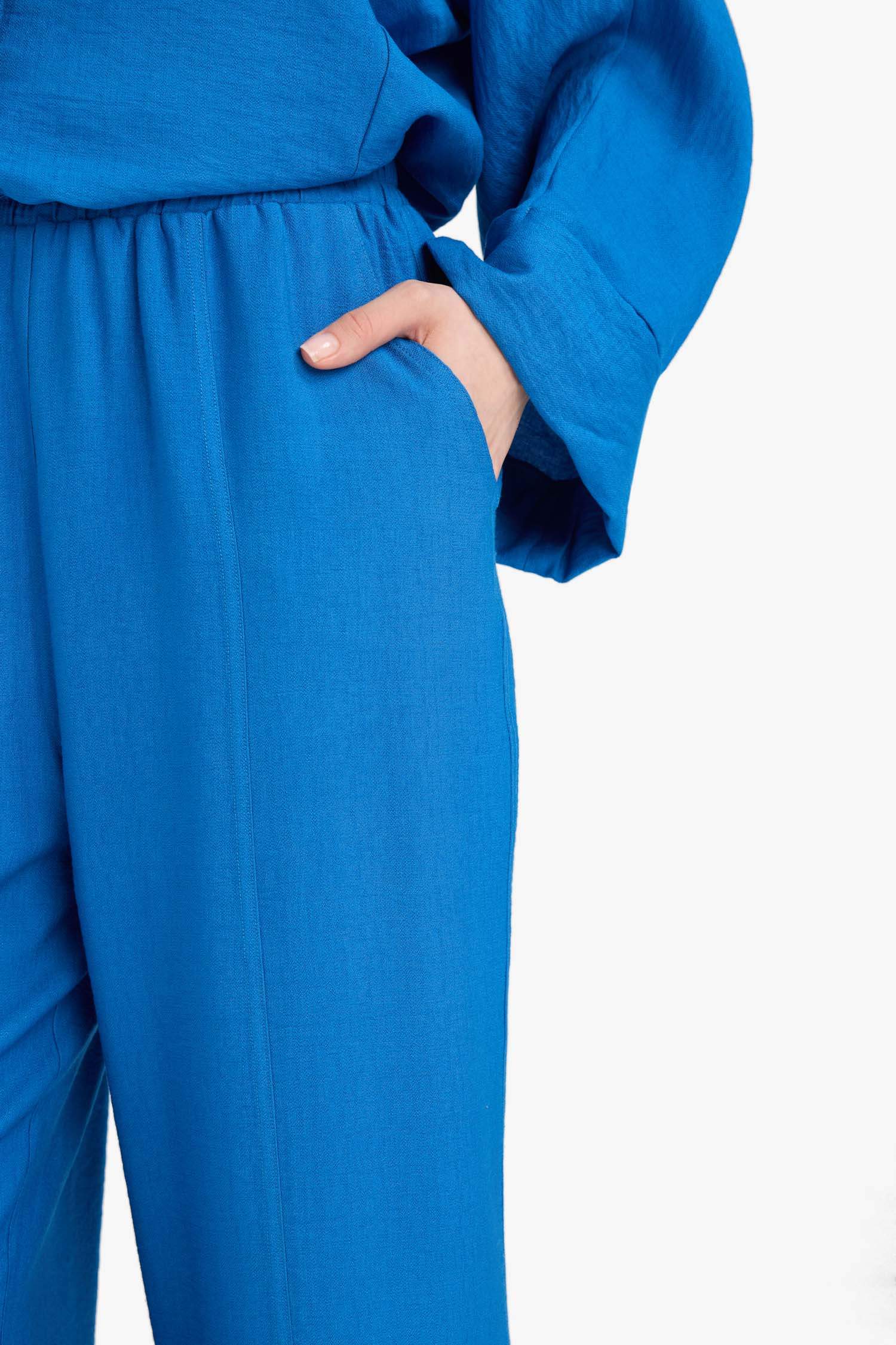 Harem Keten Karışımlı Geniş Paça Pantolon