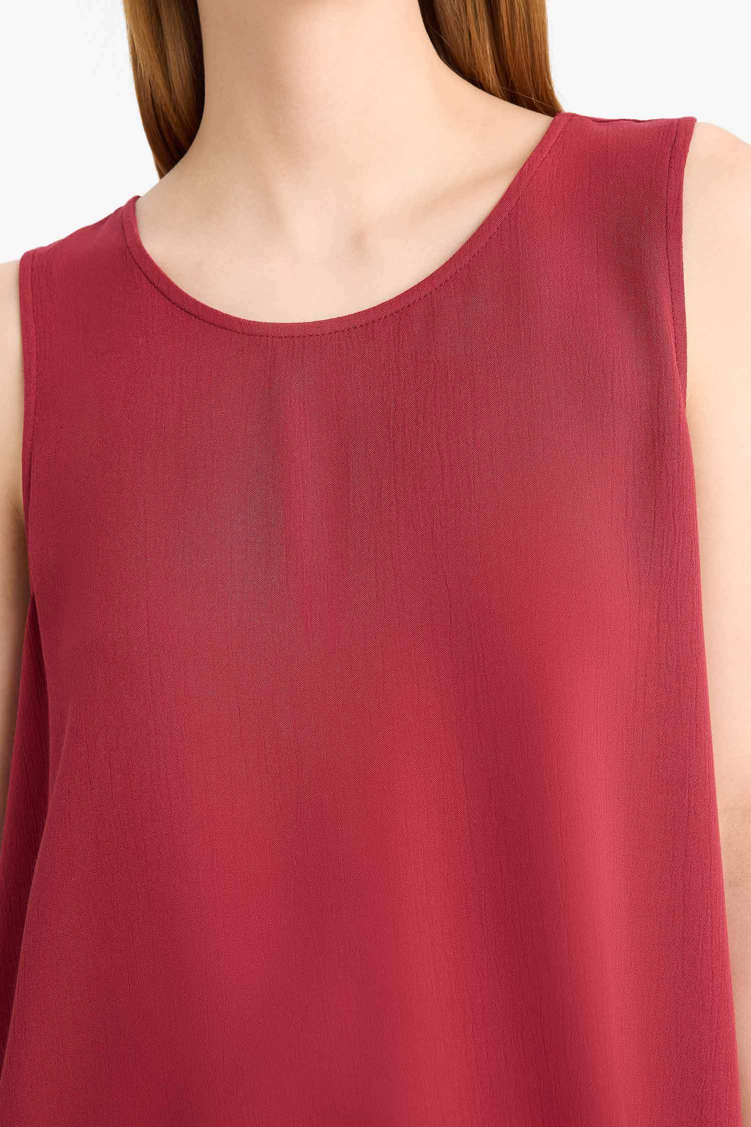 Regular Fit Yuvarlak Yaka Kolsuz Plaj Üstü-Fall in Love