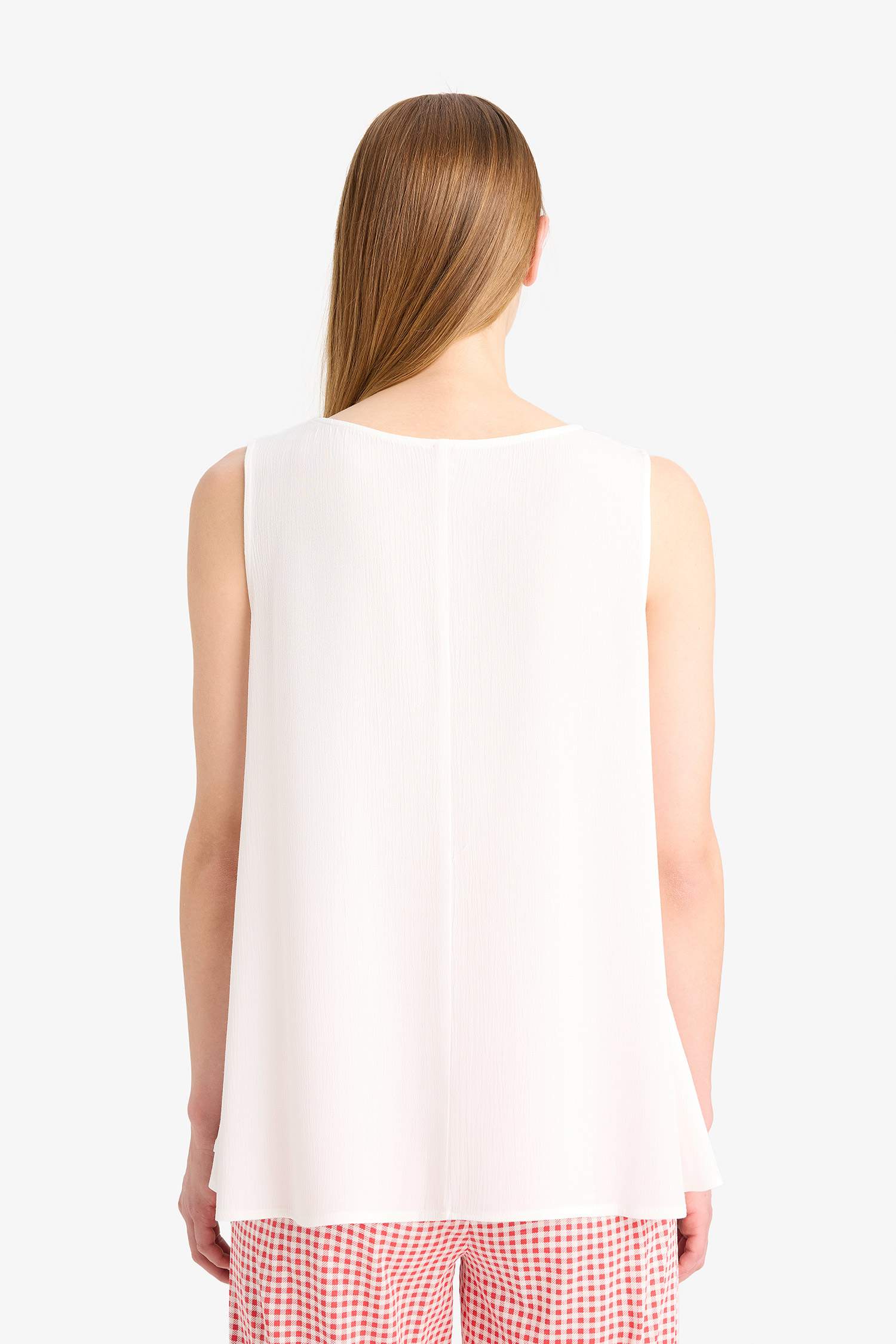 Yuvarlak Yaka Beyaz Plaj Üstü-Fall in Love